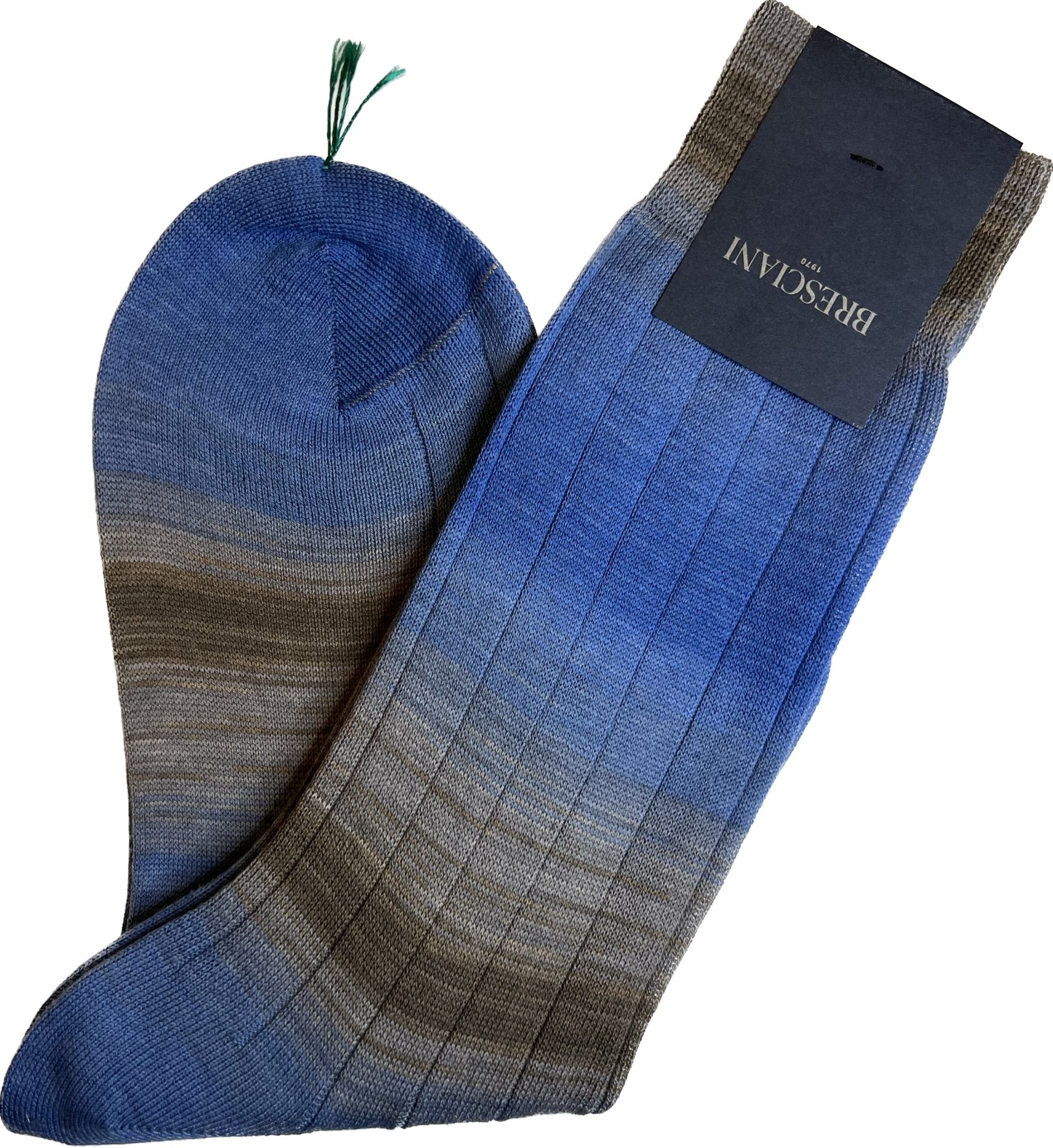 Calza corta cotone shadow moro bluette avio scuro Bresciani - MONSIEUR