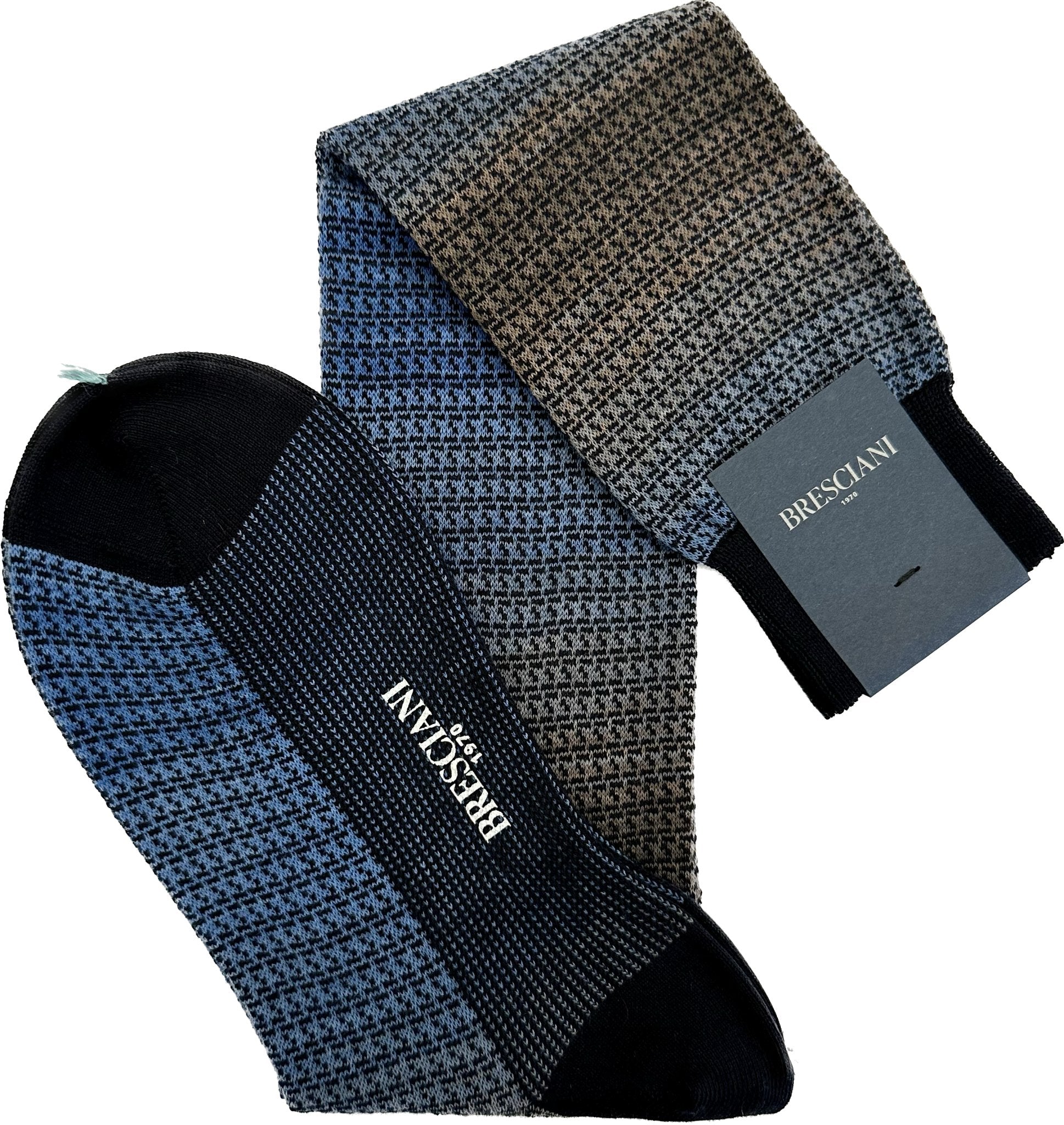 Calza lunga cotone dègradèe blu moro bluette Bresciani - MONSIEUR