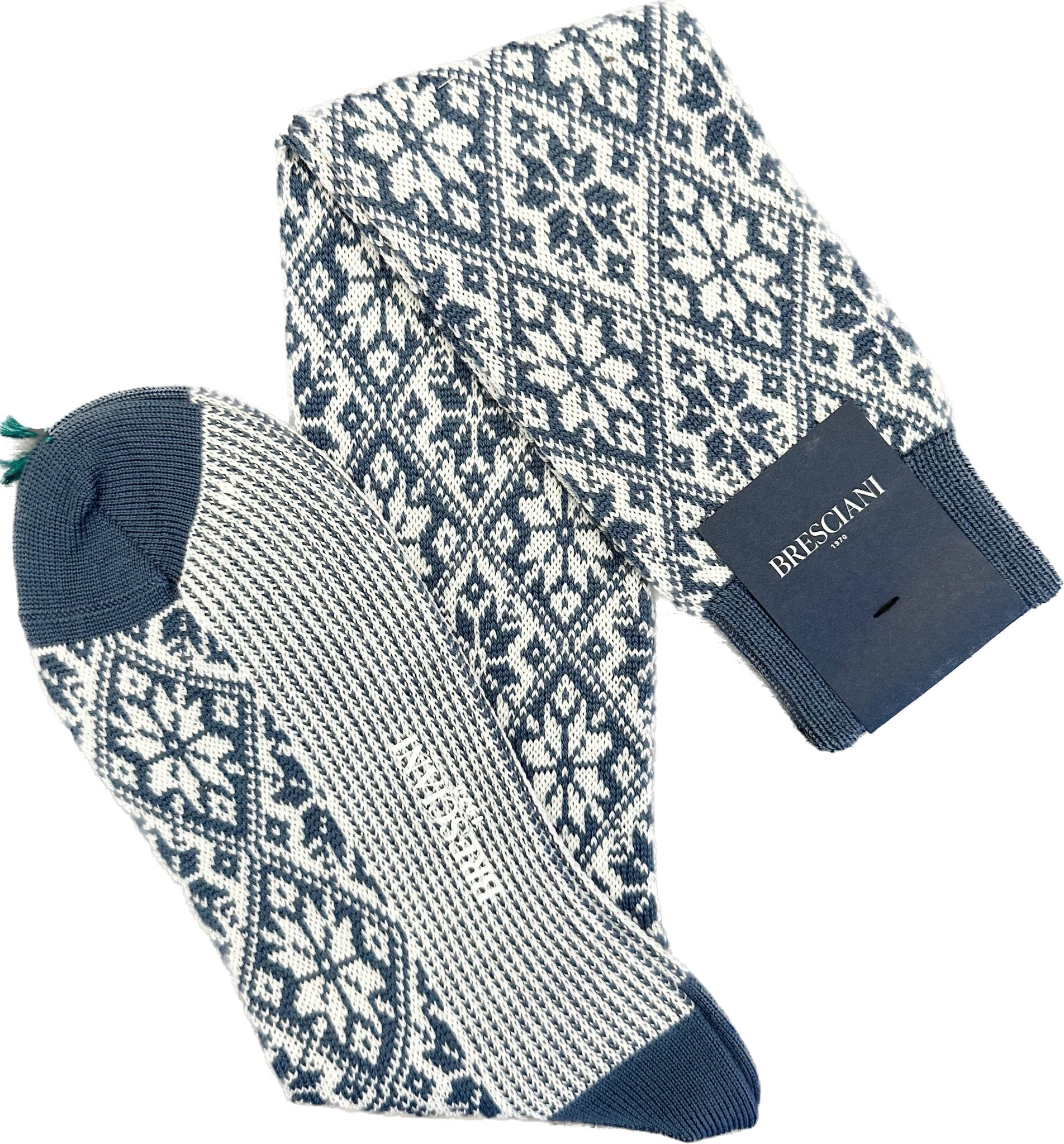Calze fantasia norvegese lana aviere greggio Bresciani - MONSIEUR