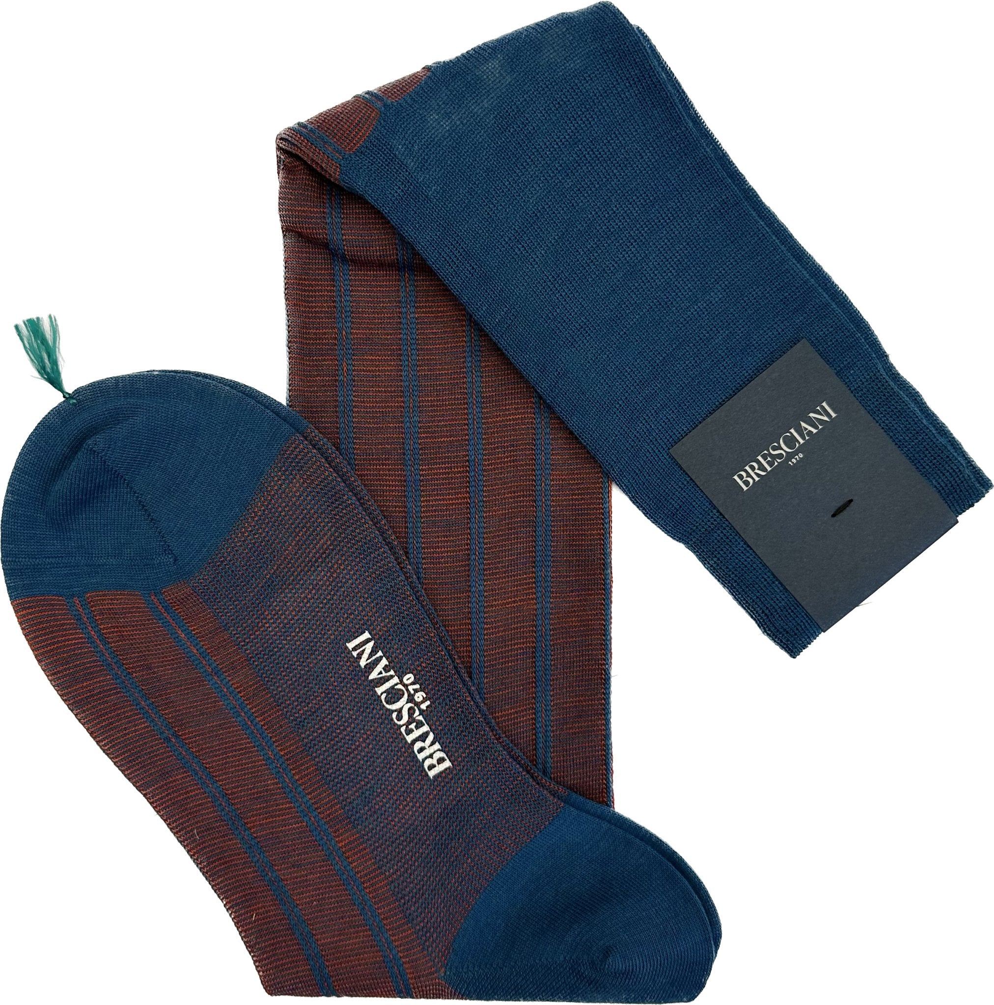 Calze lana jacquard ottanio ruggine Bresciani - MONSIEUR