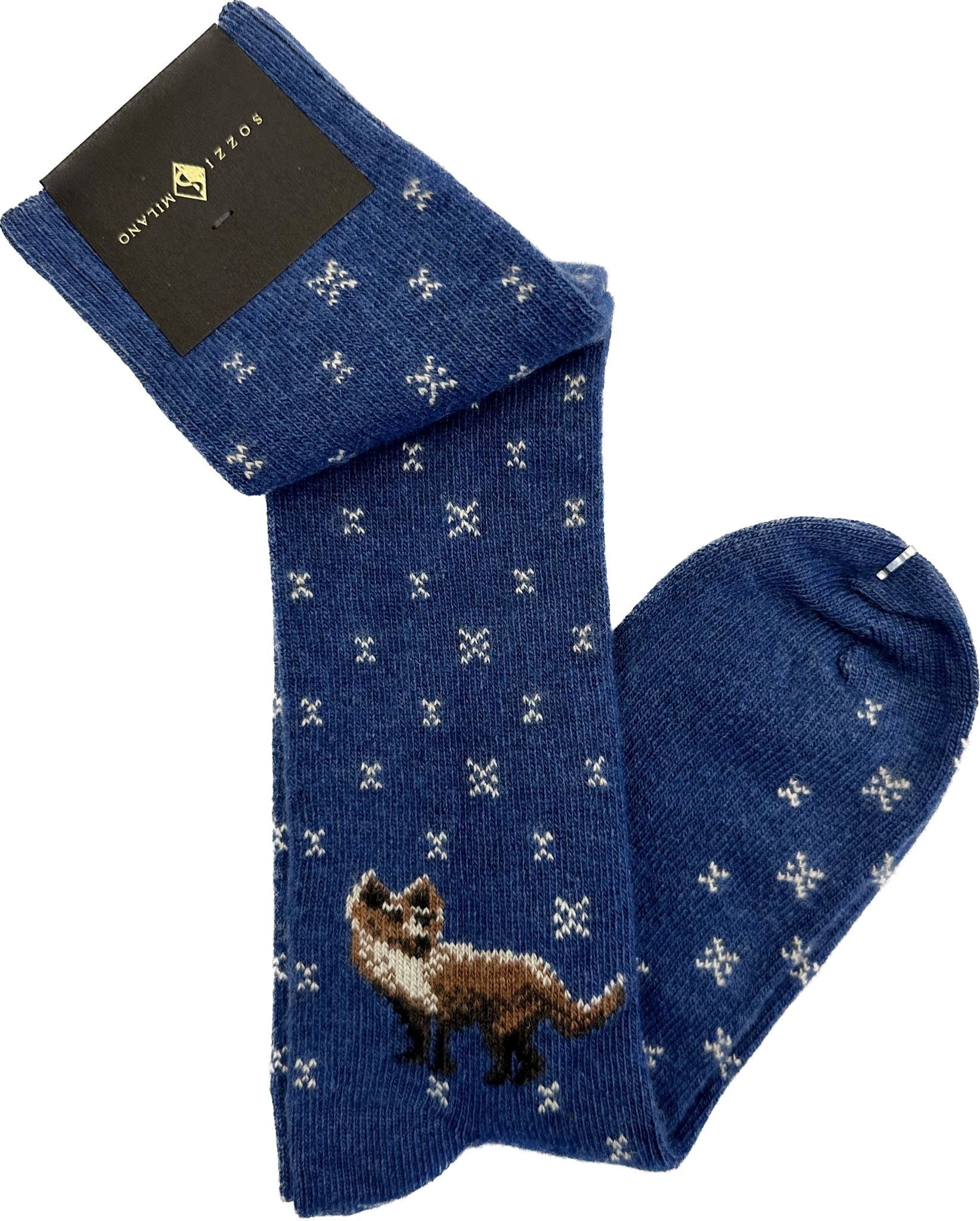 Calze lunghe cashmere lupo blu chiaro Sozzi - MONSIEUR