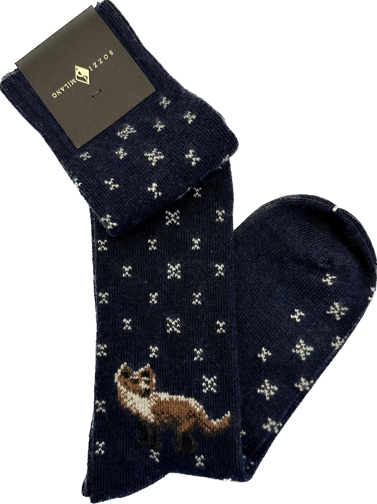 Calze lunghe cashmere lupo navy Sozzi - MONSIEUR