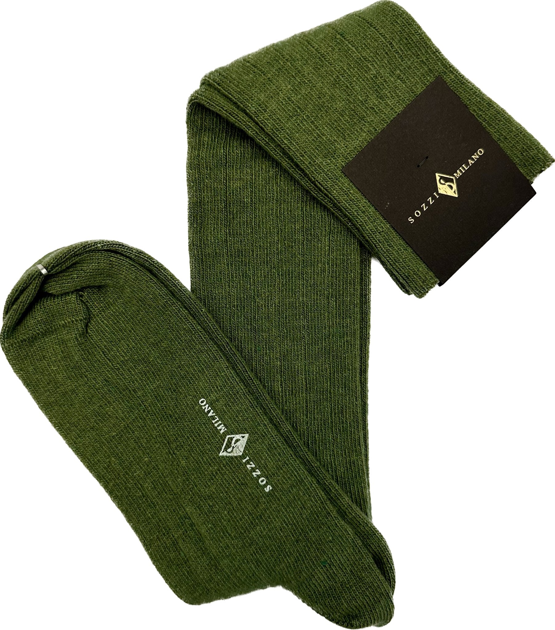 Calze lunghe cashmere tinta unita verde Sozzi - MONSIEUR