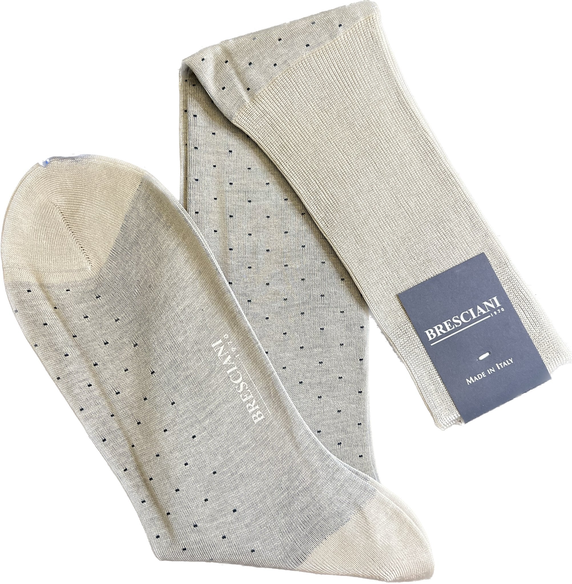 Calze micro pois ghiaccio bluette Bresciani - MONSIEUR