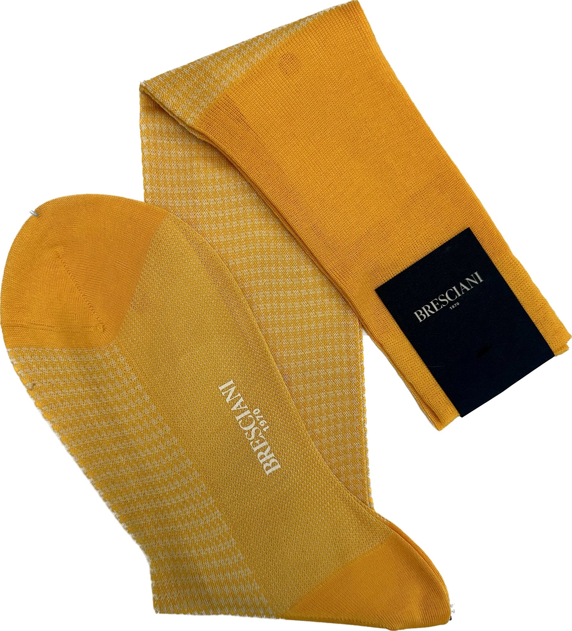 Calze pied de poule giallo greggio Bresciani - MONSIEUR