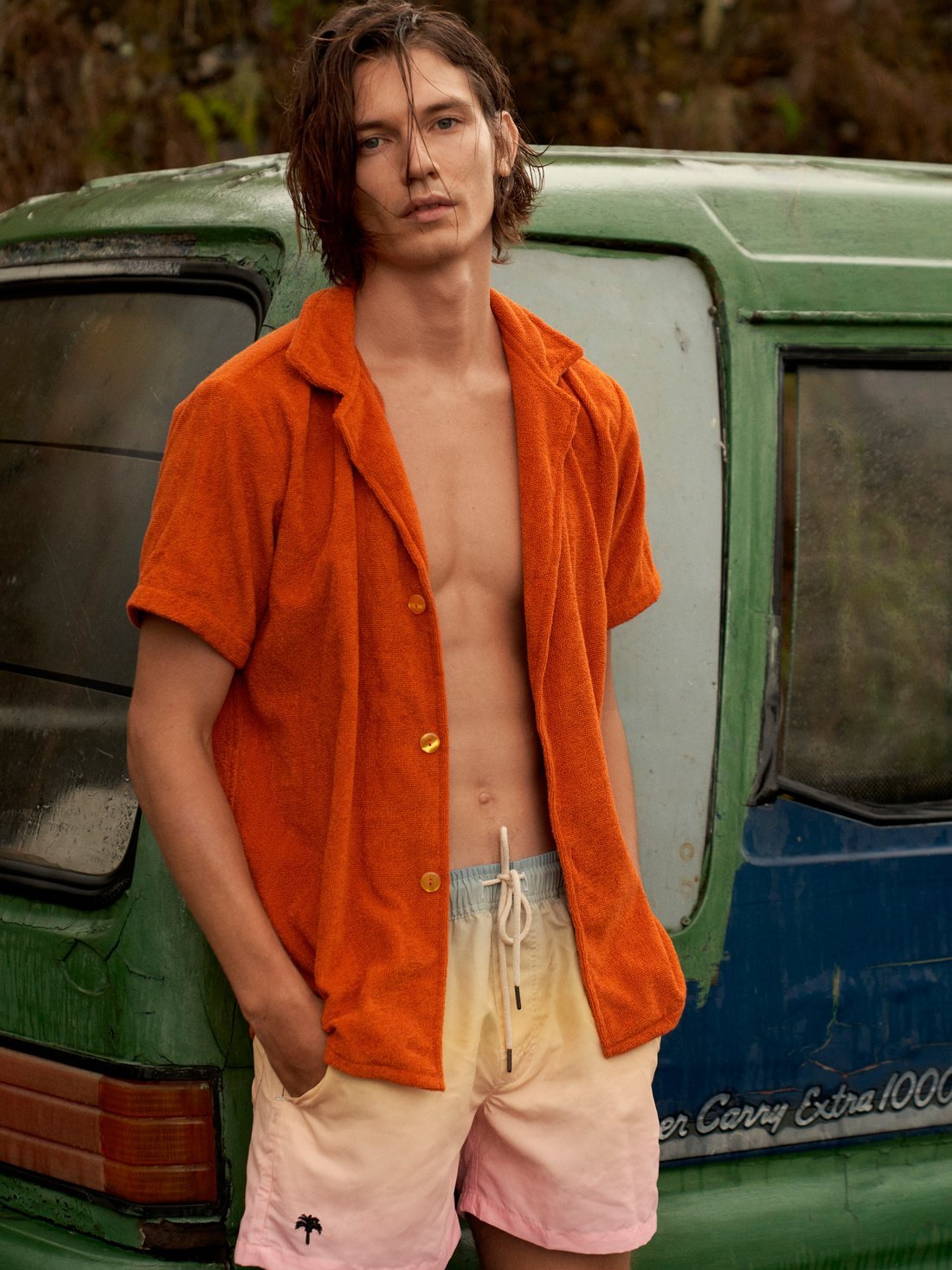 Camicia spugna terracotta OAS - MONSIEUR