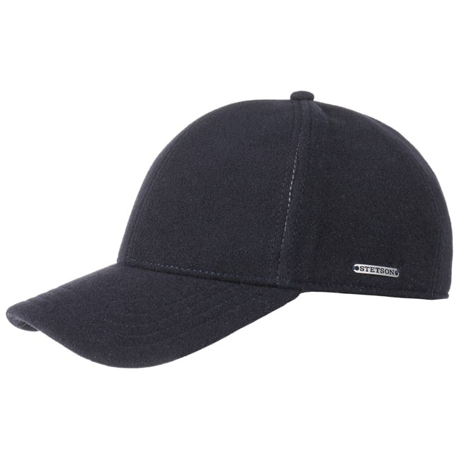 Cappellino baseball con paraorecchie lana cashmere blu scuro Stetson - MONSIEUR