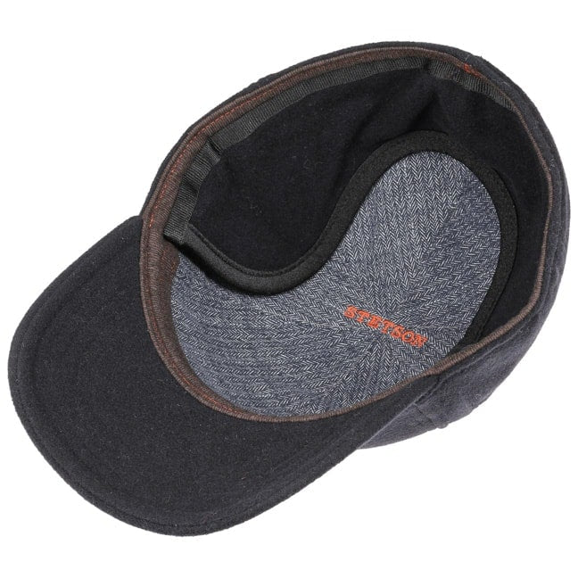 Cappellino baseball con paraorecchie lana cashmere blu scuro Stetson - MONSIEUR