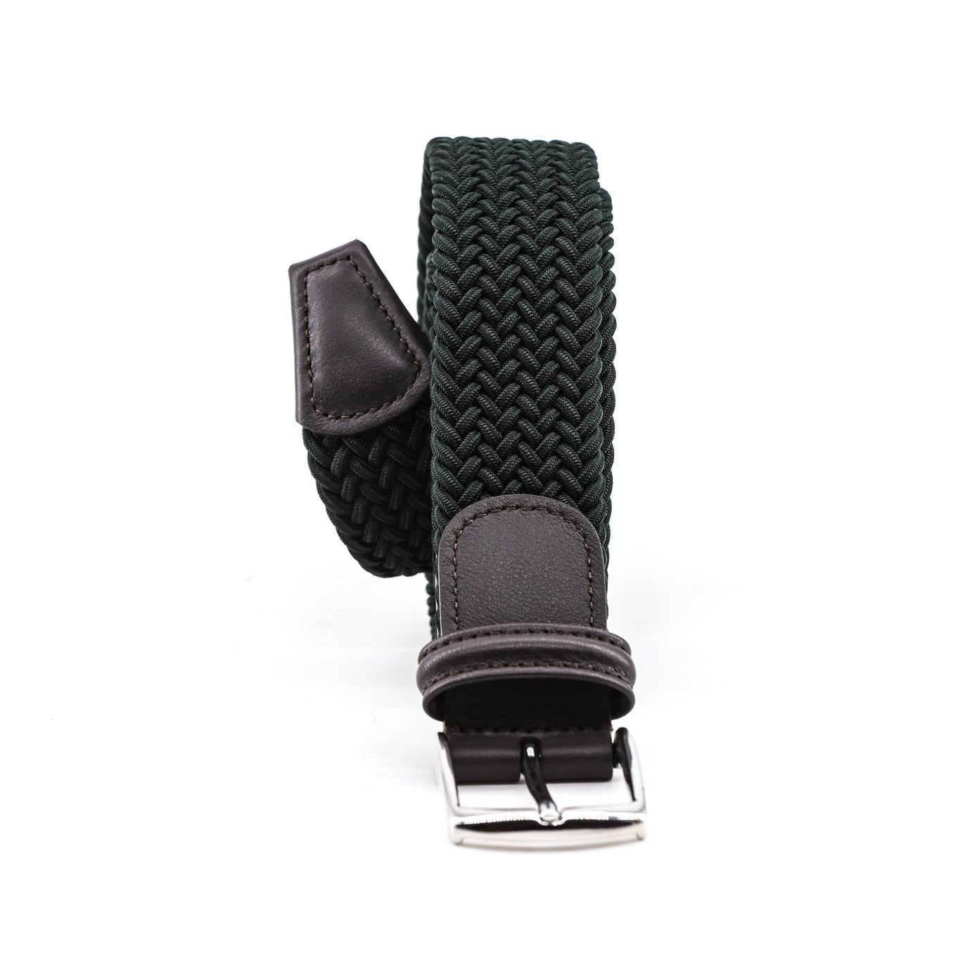 Cintura elasticizzata dark green rifinita moro Monsieur - MONSIEUR