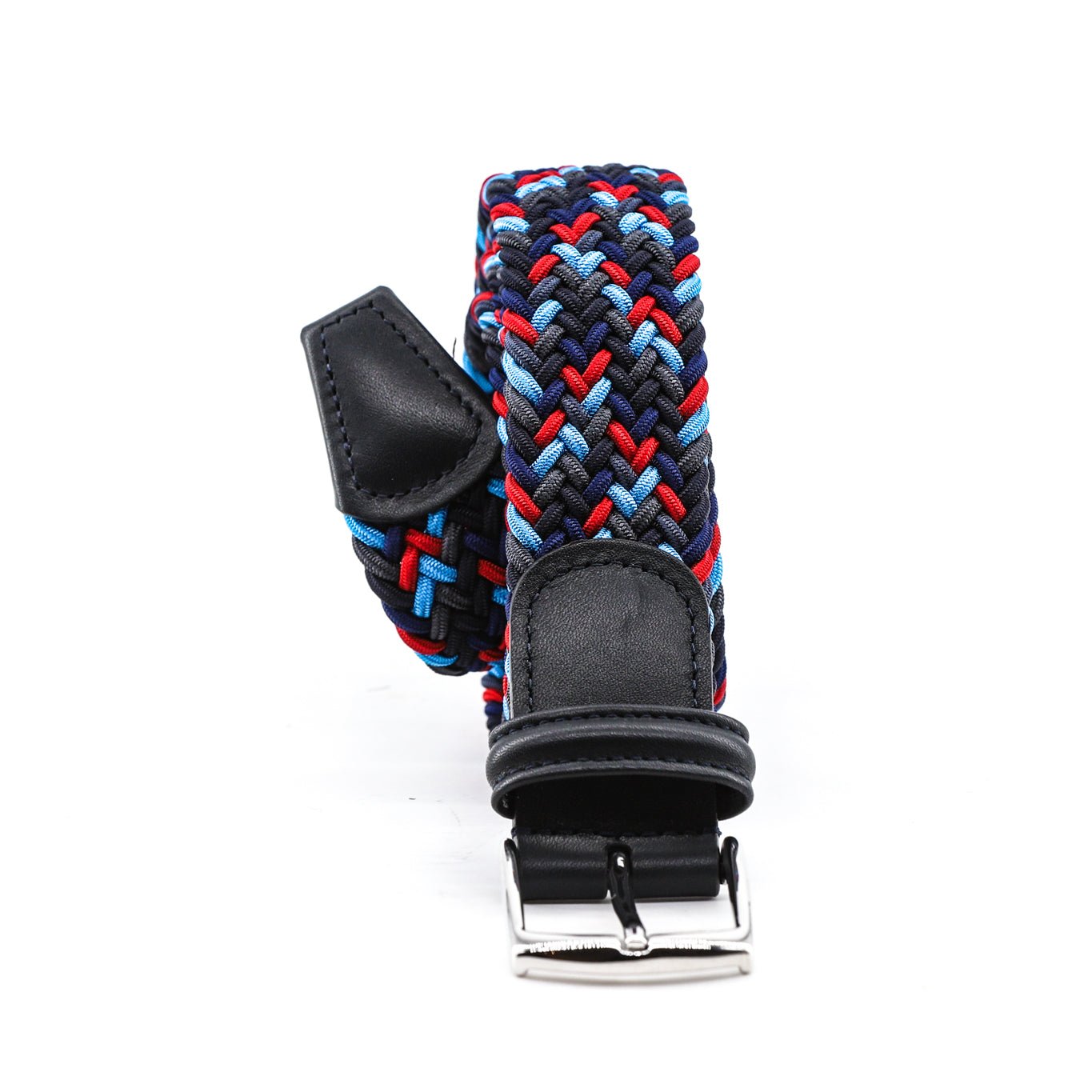 Cintura elasticizzata multicolor blu rossa turchese grigia rifinita blu Monsieur - MONSIEUR