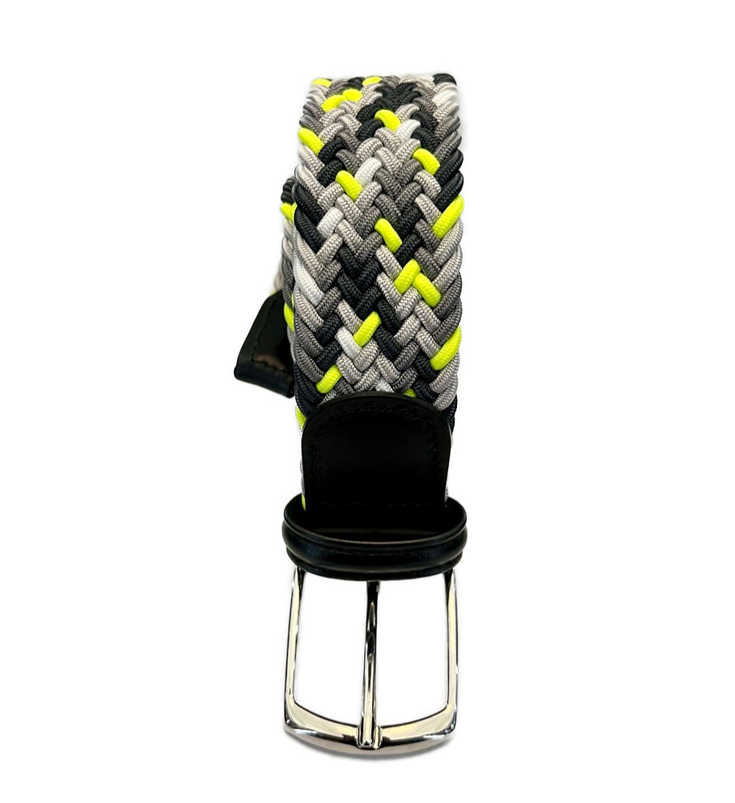 Cintura elasticizzata multicolor nera grigia giallo fluorescente rifinita nera Monsieur - MONSIEUR