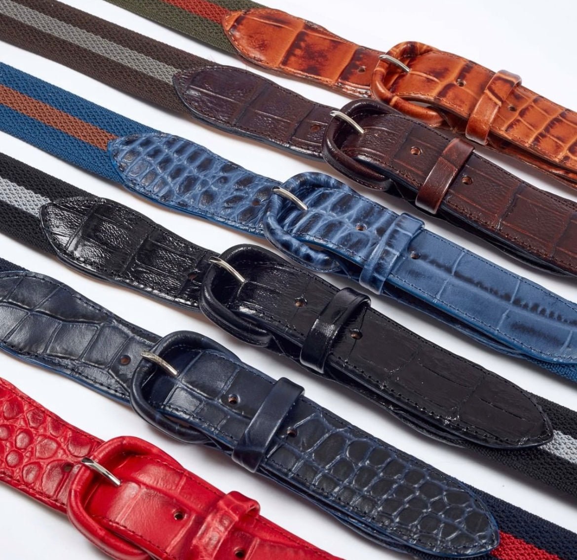 Cintura regimental elasticizzata rossa blu Monsieur - MONSIEUR