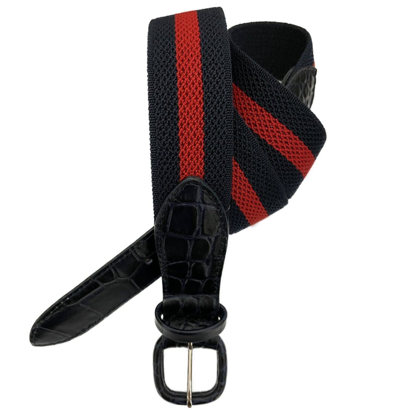 Cintura regimental elasticizzata rossa blu Monsieur - MONSIEUR