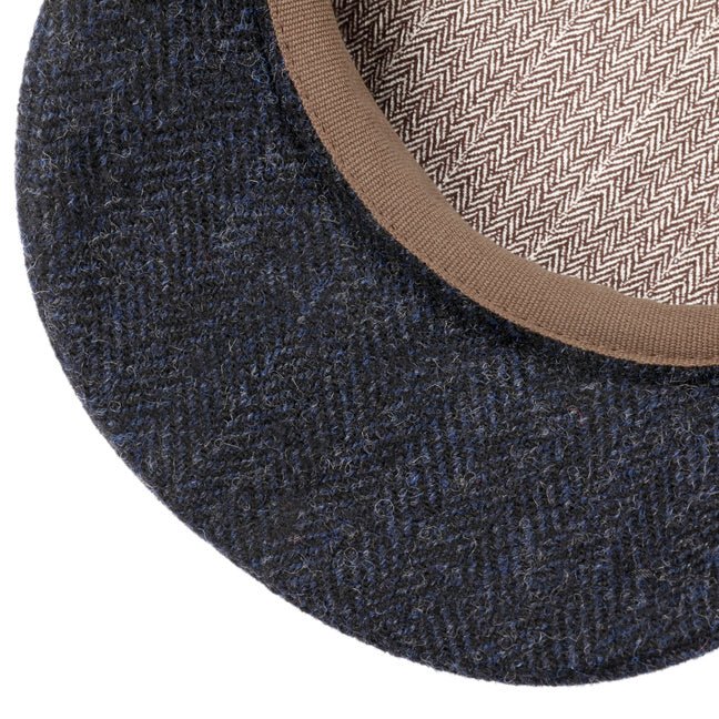 Coppola Hatteras lana Herringbone nero blu Stetson - MONSIEUR