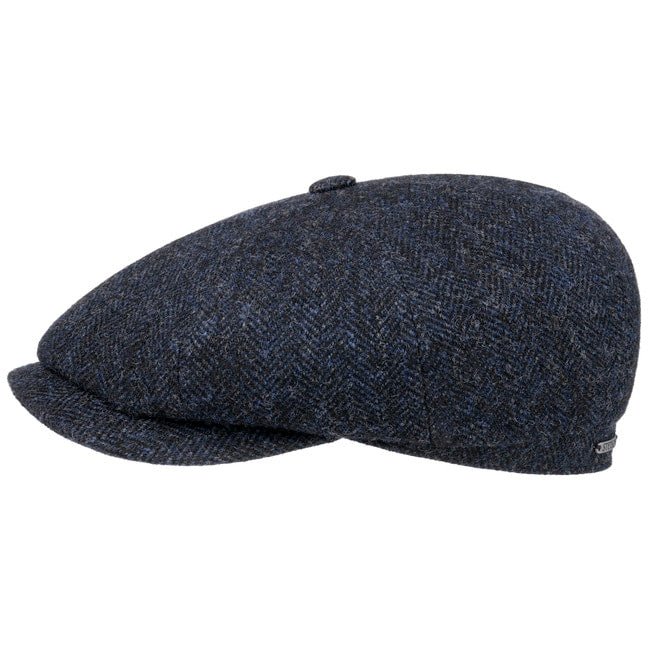 Coppola Hatteras lana Herringbone nero blu Stetson - MONSIEUR