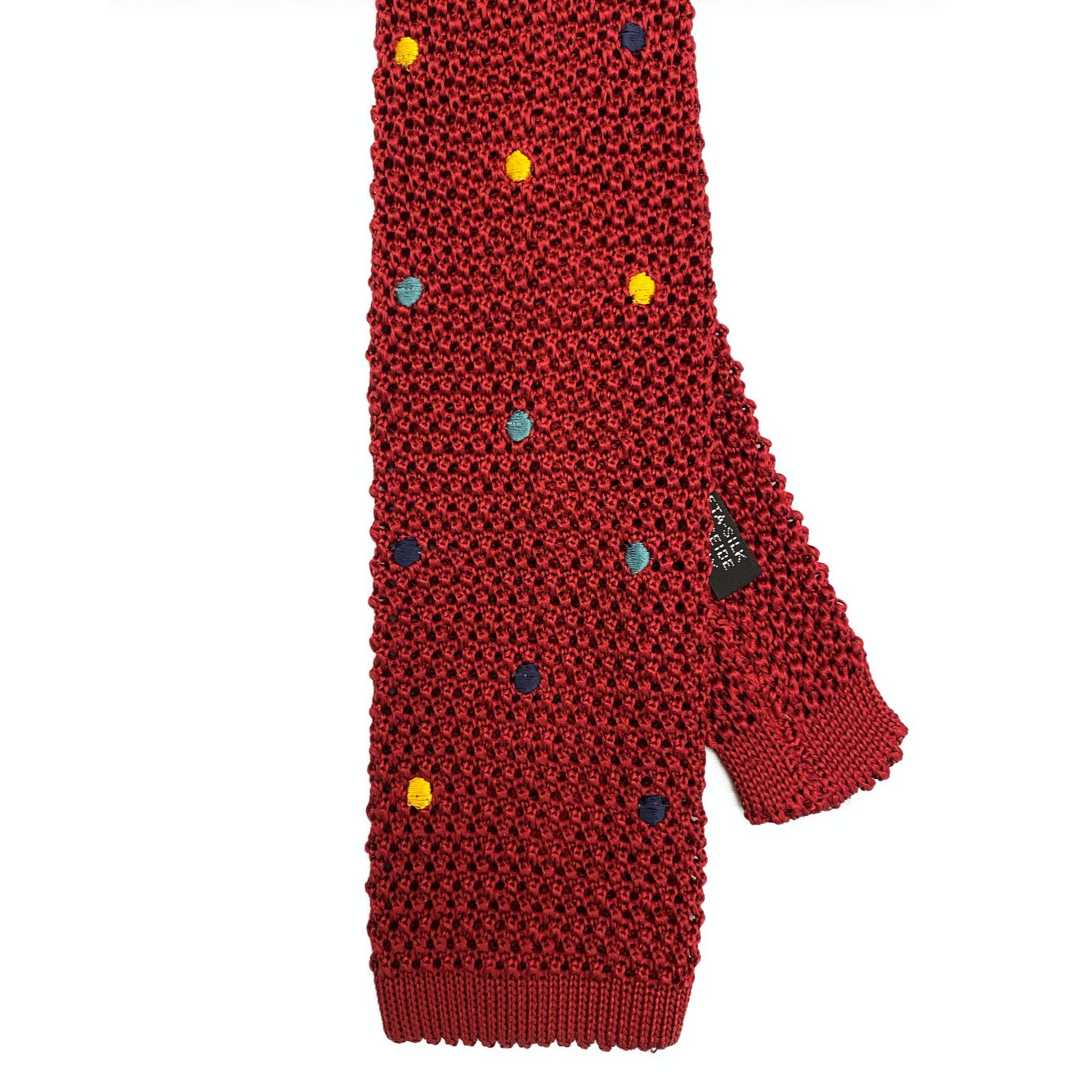 Cravatta in maglia di seta multi pois - MONSIEUR