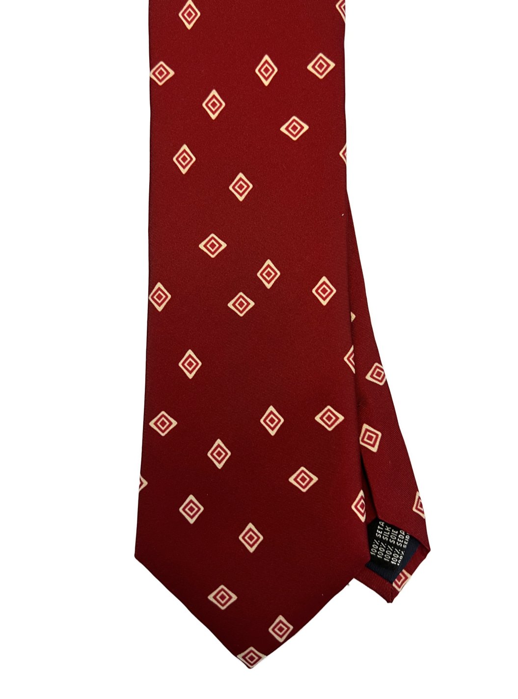 Cravatta seta geometrica bordeaux Monsieur - MONSIEUR