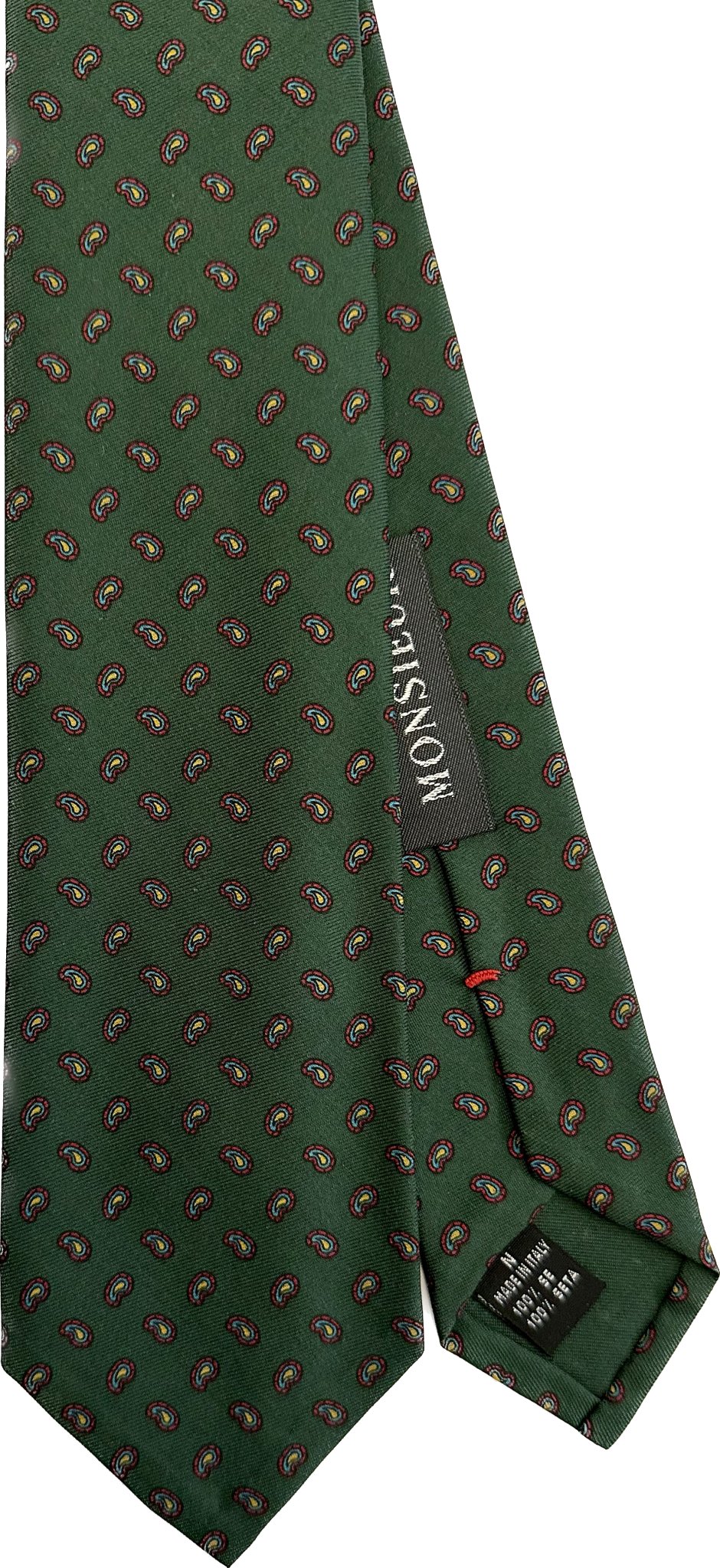 Cravatta seta micro paisley verde archivio Monsieur - MONSIEUR