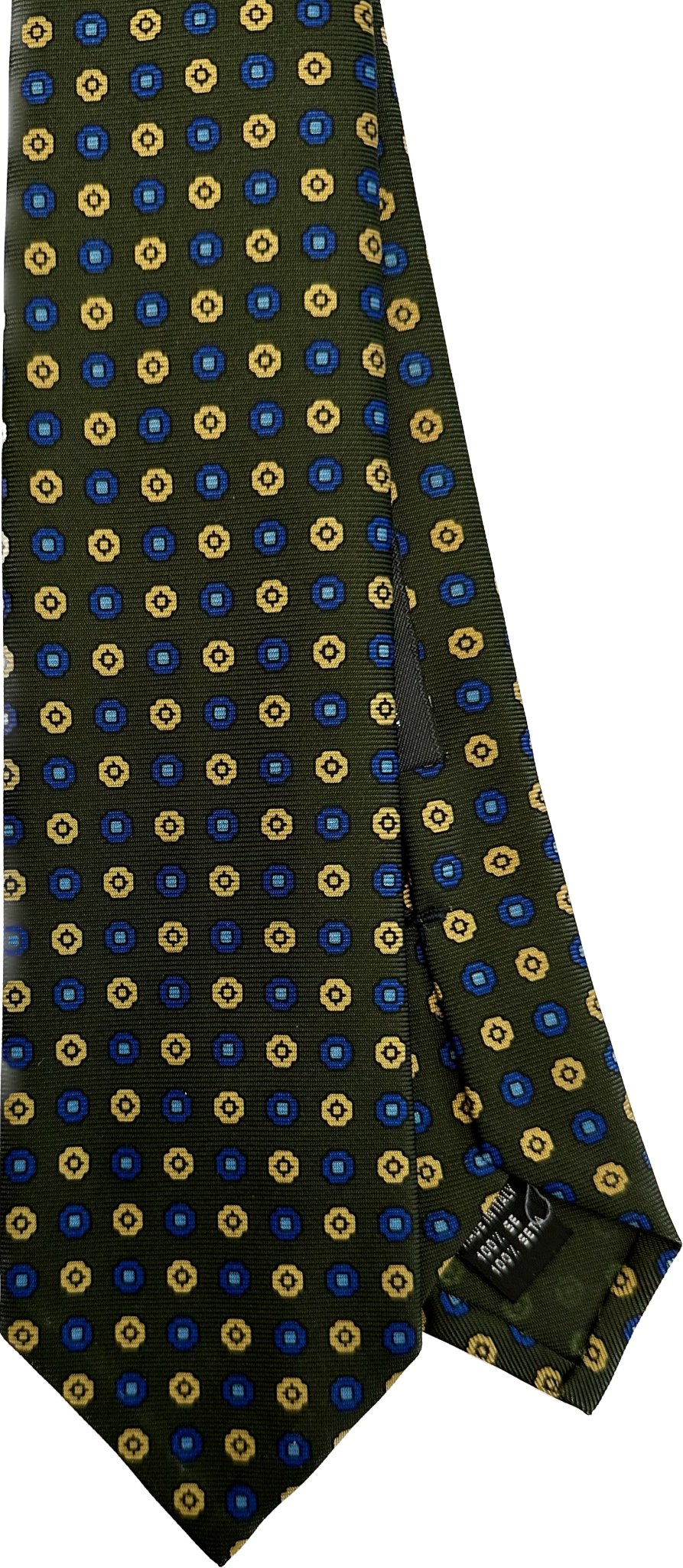 Cravatta seta micro tondi verde archivio Monsieur - MONSIEUR