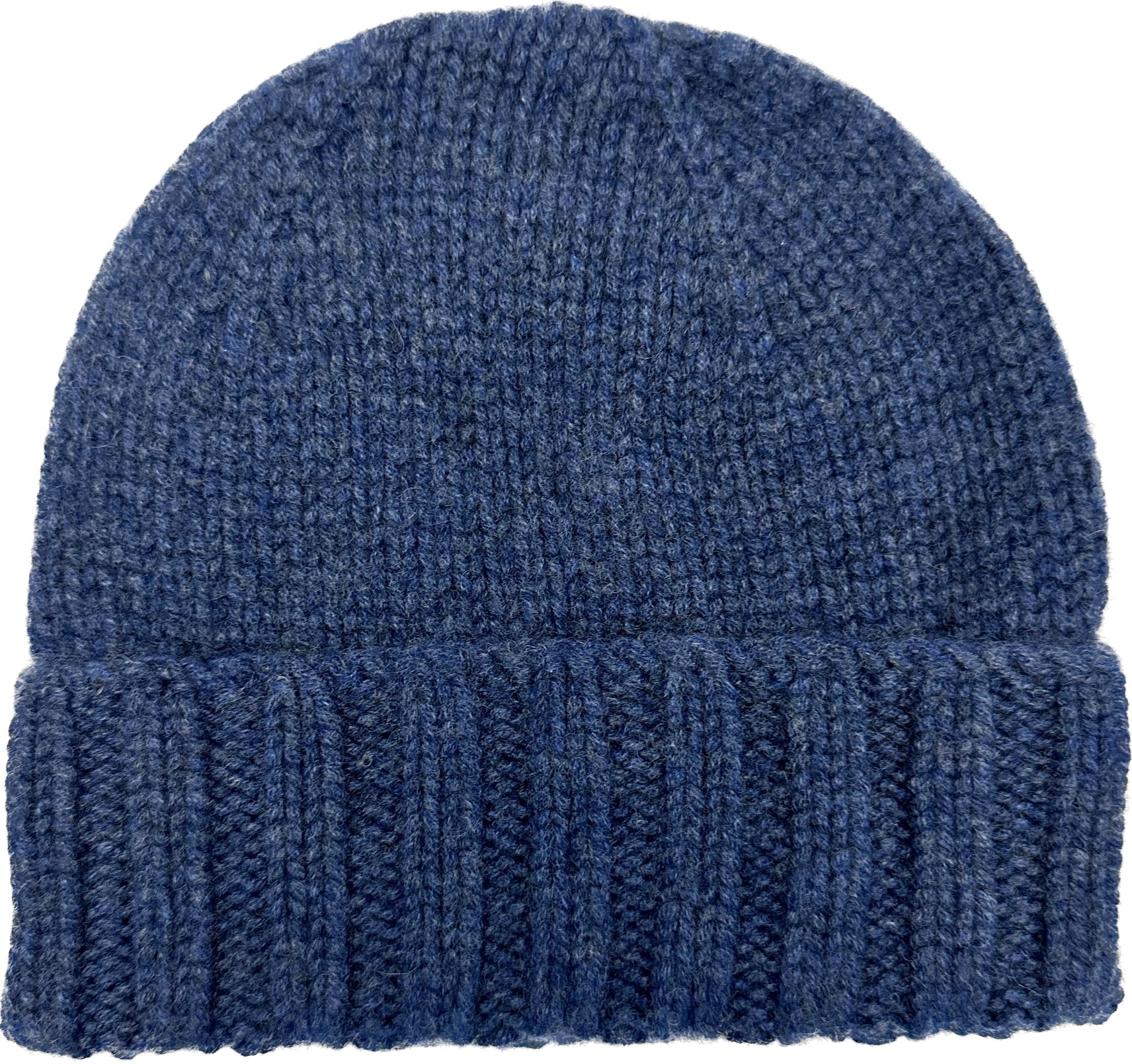 Cuffia cashmere rasata pesante blu melange Monsieur - MONSIEUR