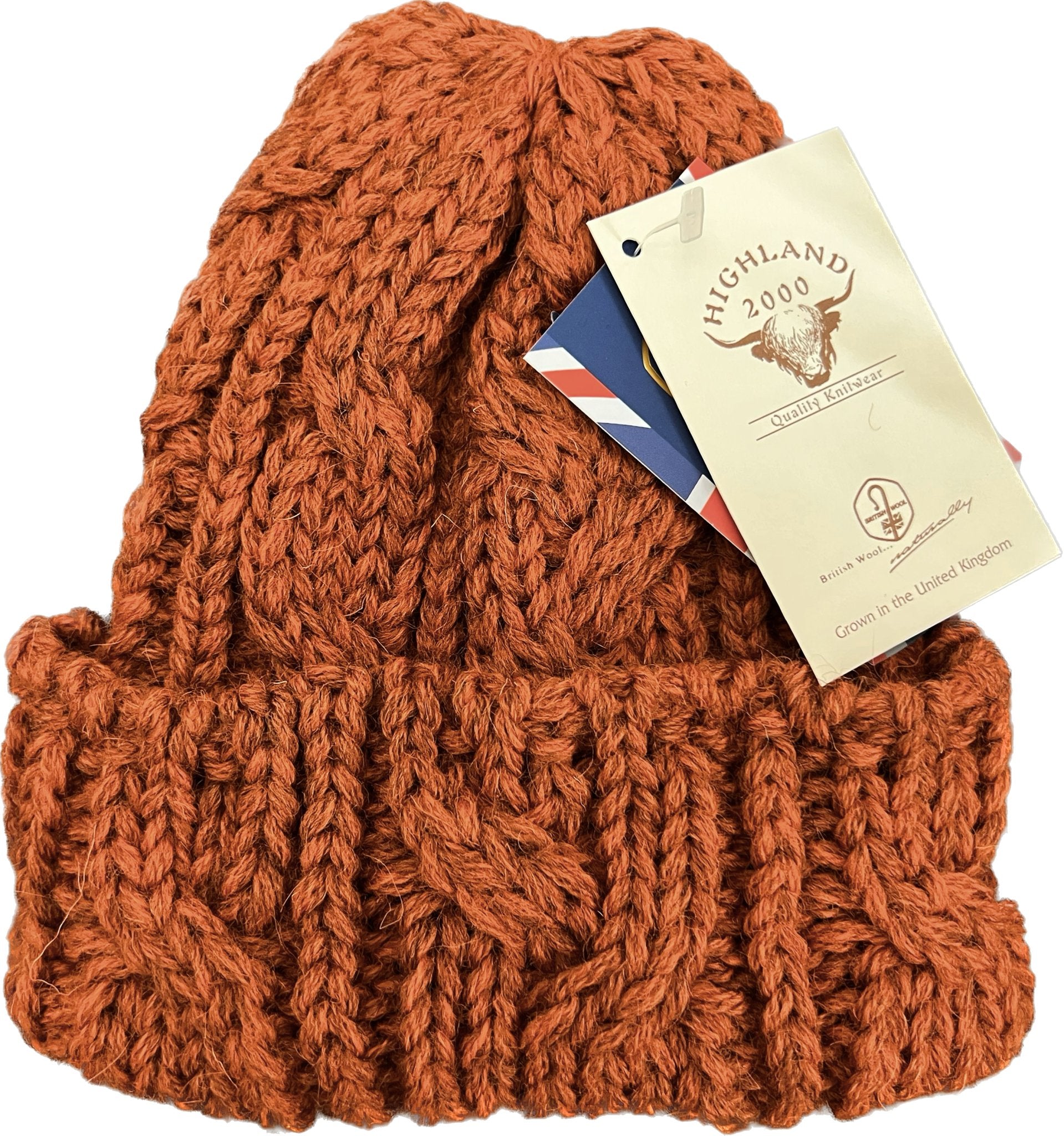 Cuffia crunky British wool mattone Highland2000 - MONSIEUR