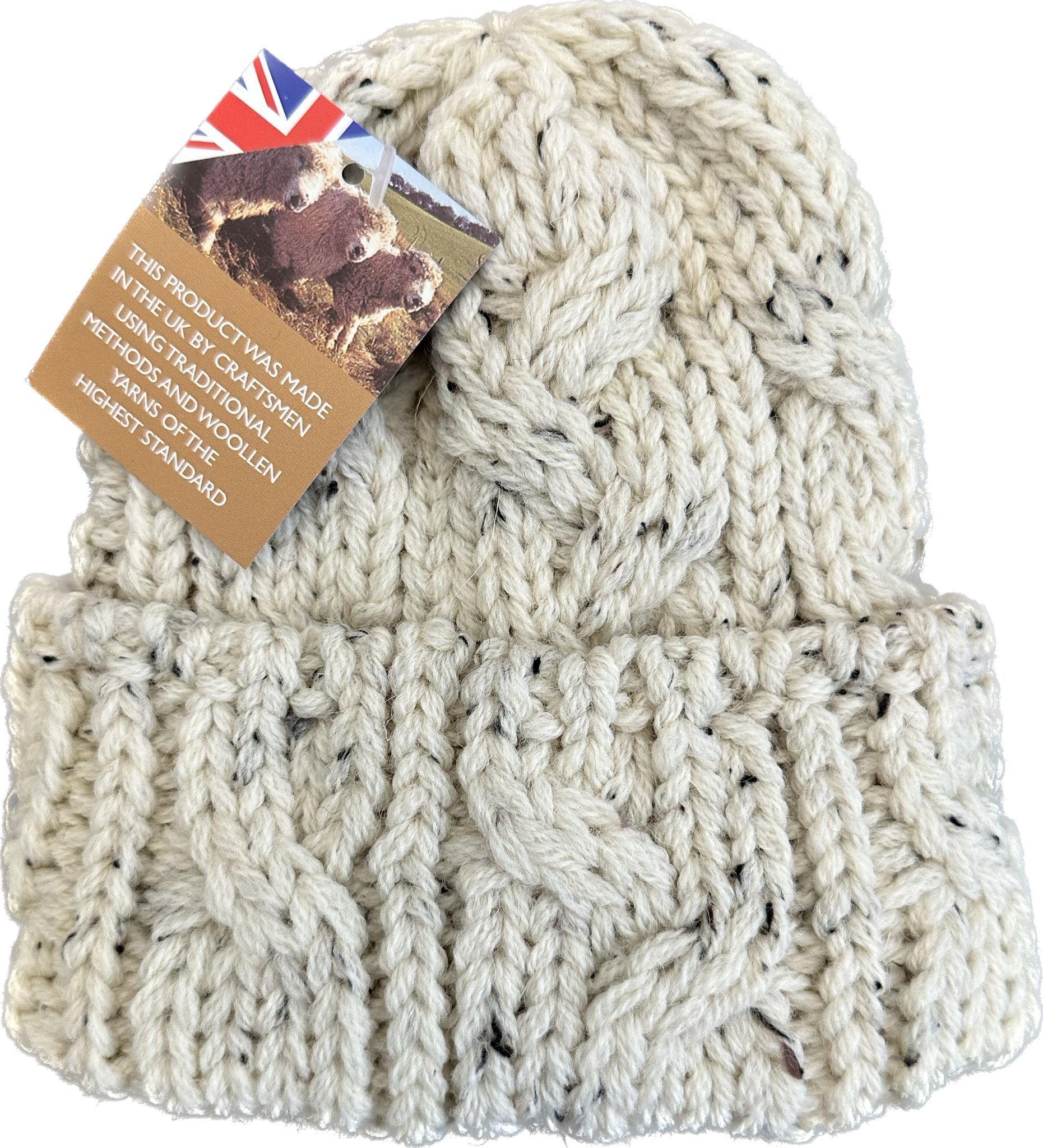 Cuffia crunky British wool natural Highland2000 - MONSIEUR