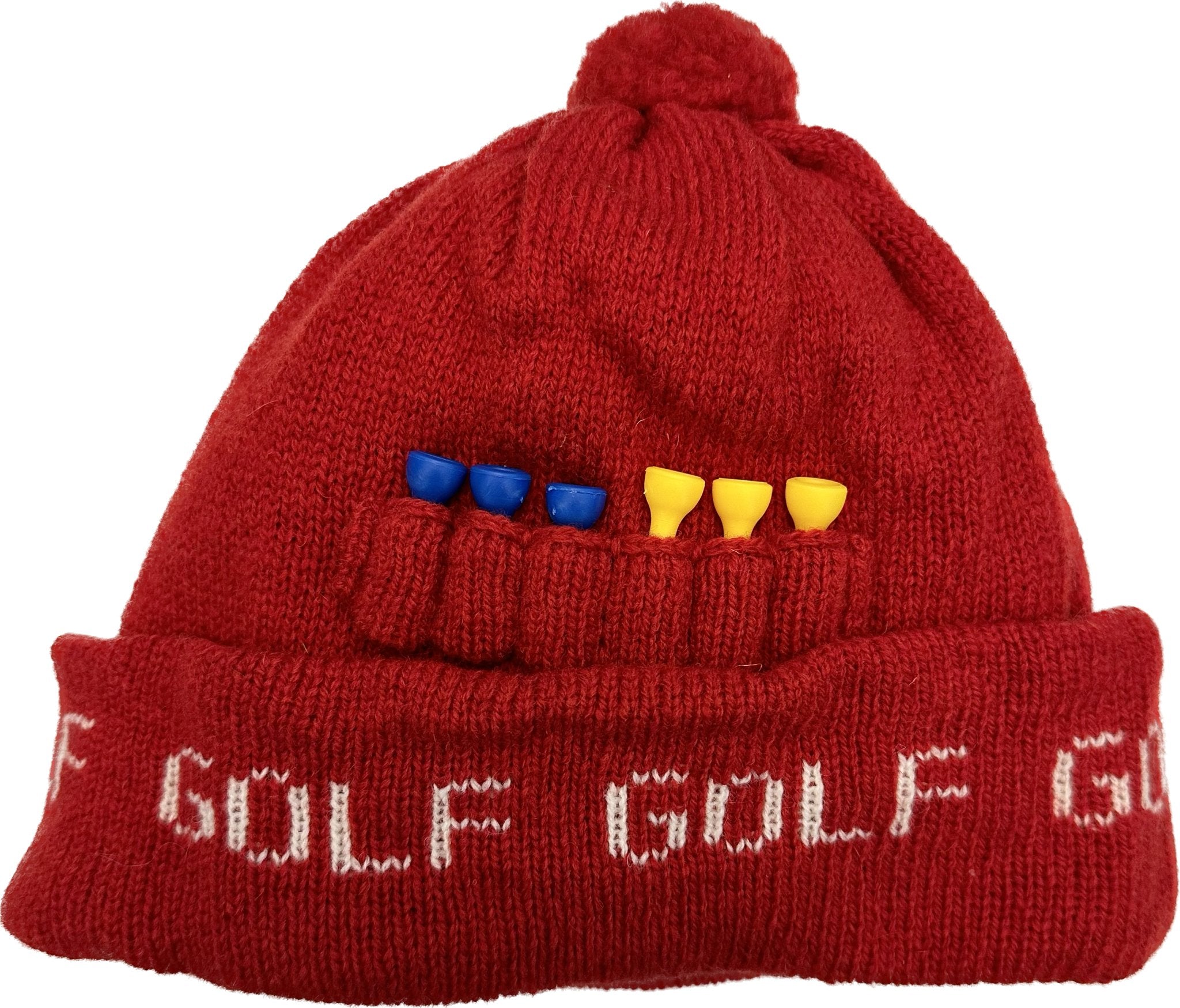 Cuffia lana pom pom rossa Golf Woolyhatz - MONSIEUR