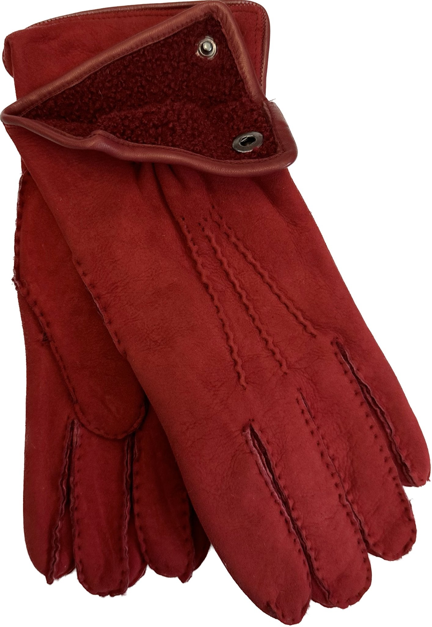 Guanto scamosciato lambskins rosso oxblood Monsieur - MONSIEUR