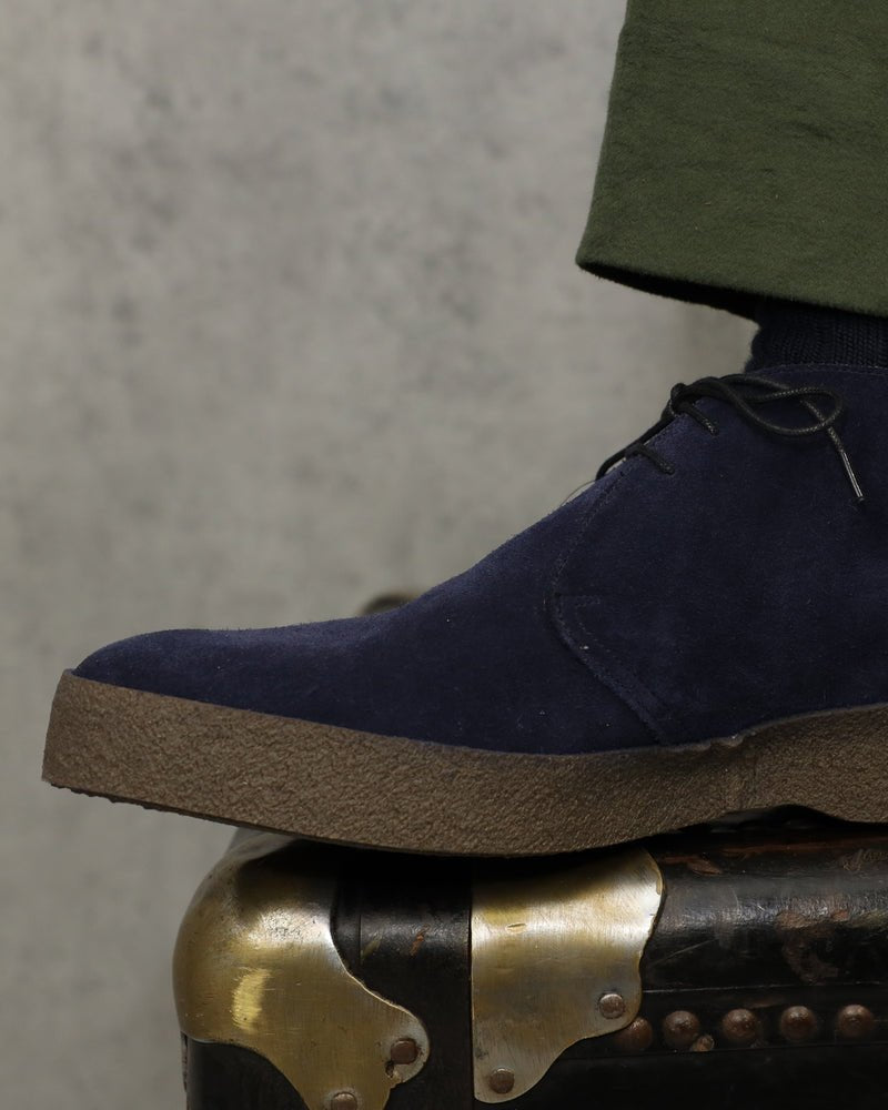 Hi Top Chukka Boot Navy suede Sanders - MONSIEUR