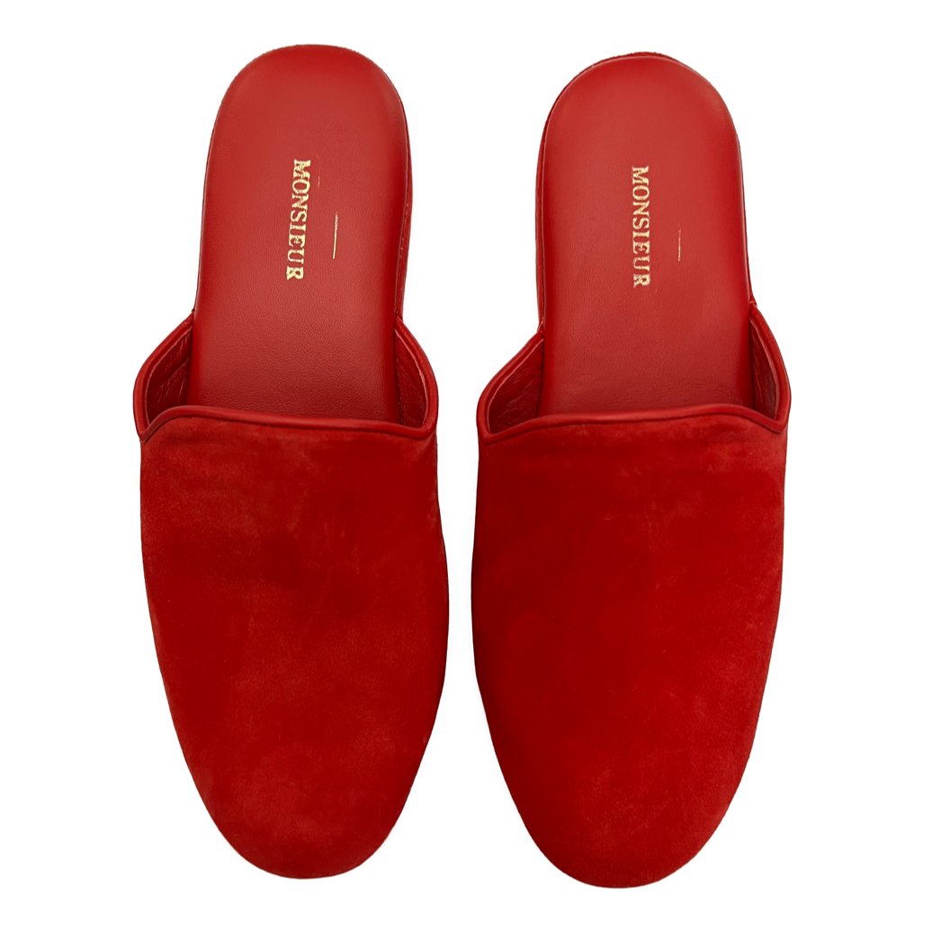 Pantofola suede rossa Monsieur - MONSIEUR