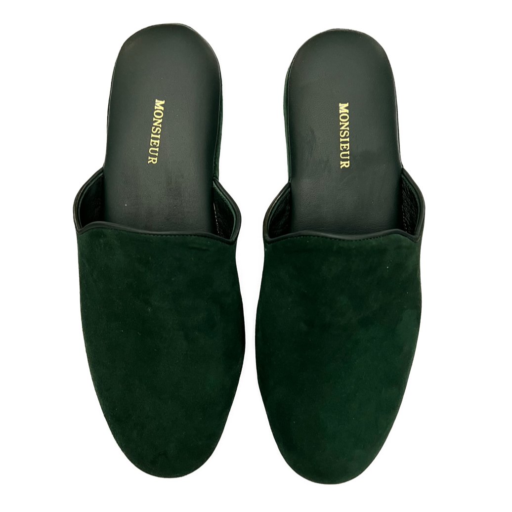 Pantofola suede verde bottiglia Monsieur - MONSIEUR