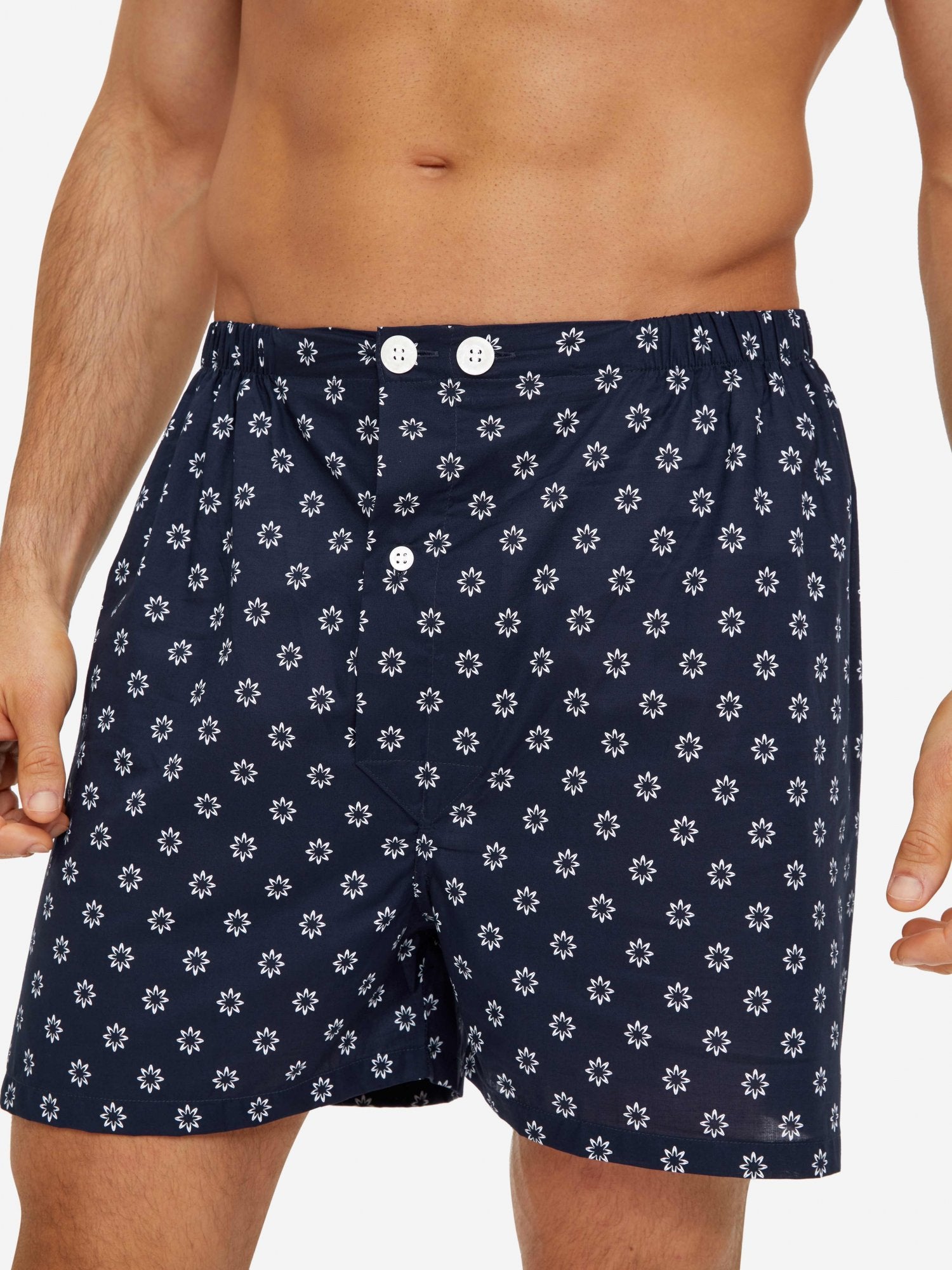 Pigiama corto cotone fantasia navy Derek Rose - MONSIEUR