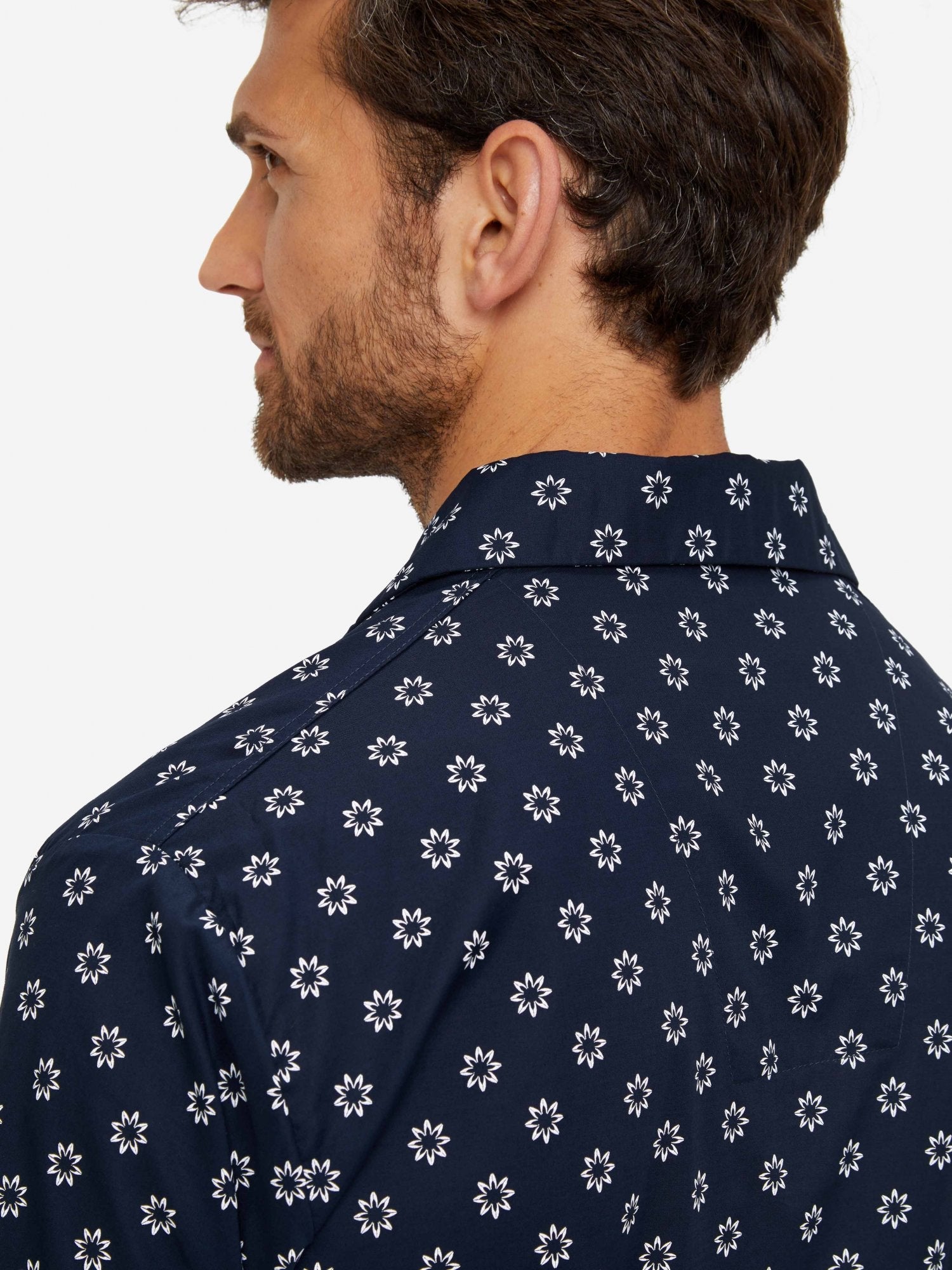 Pigiama corto cotone fantasia navy Derek Rose - MONSIEUR