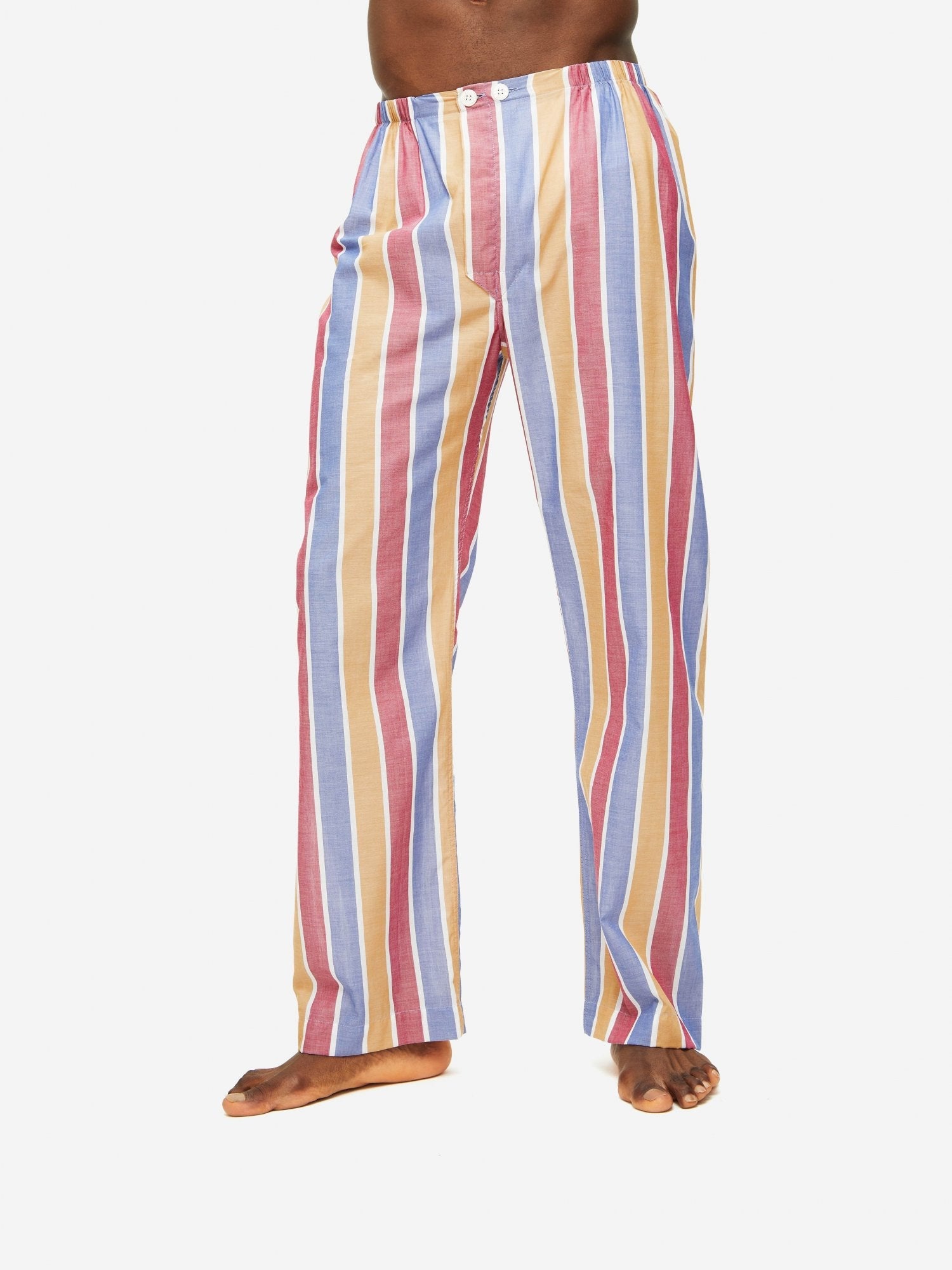 Pigiama lungo cotone batista rigato Derek Rose - MONSIEUR