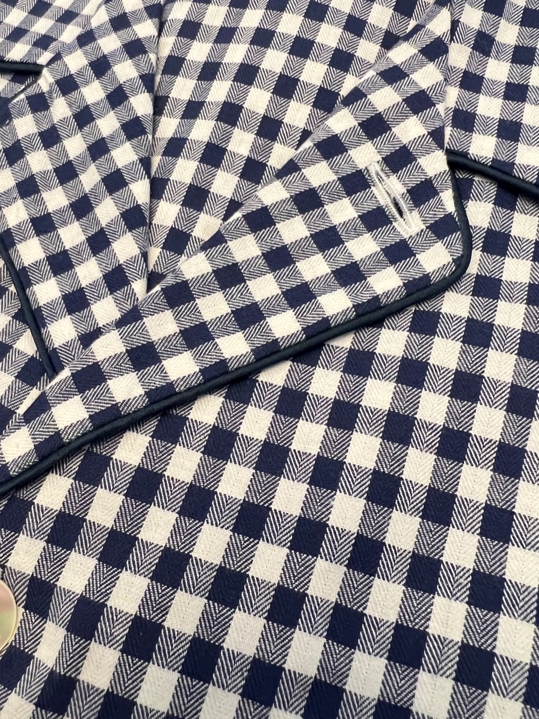 Pigiama lungo flanella check navy bianco Monsieur - MONSIEUR