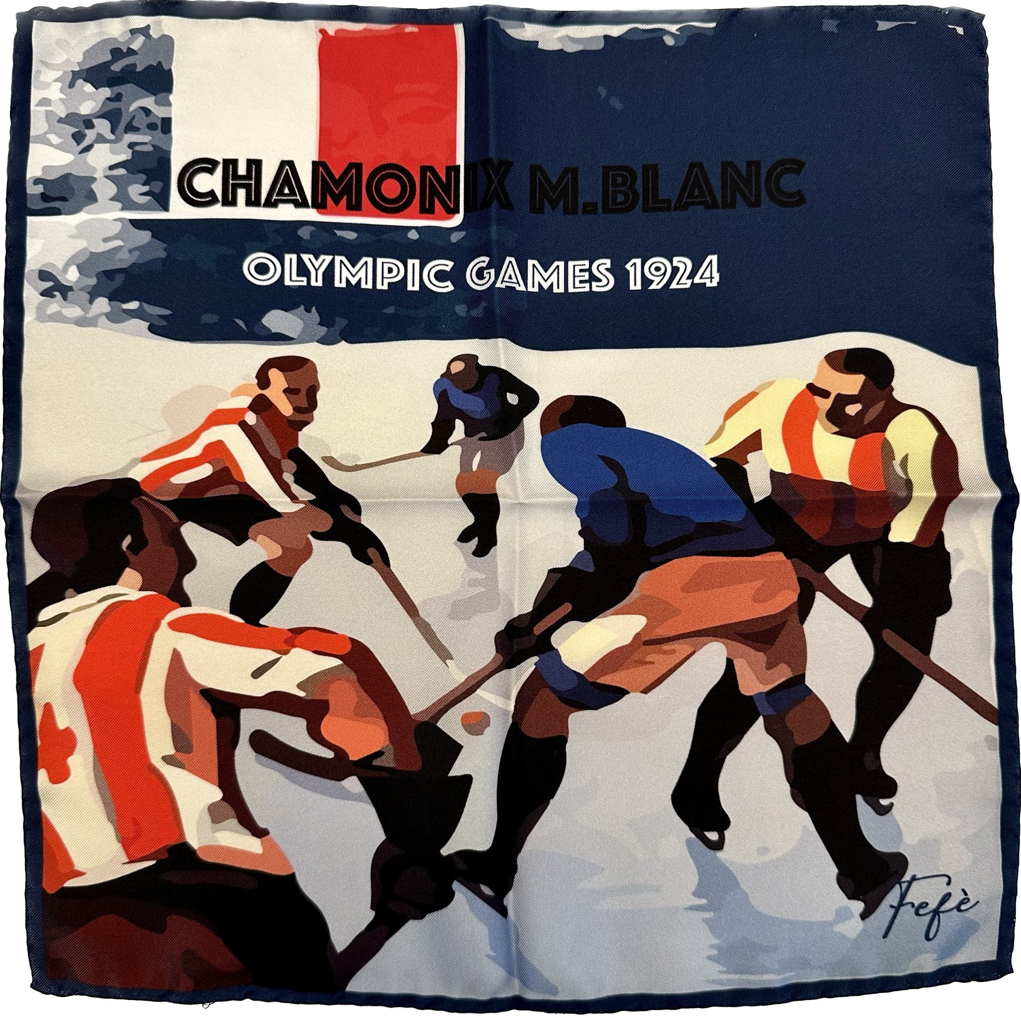 Pocket square Chamonix Olympic Games 1924 seta Fefe' - MONSIEUR