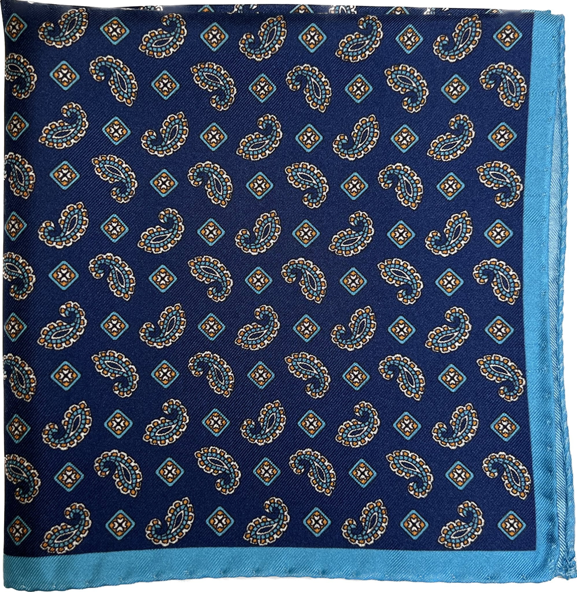 Pocket square seta micro paisley navy Monsieur - MONSIEUR