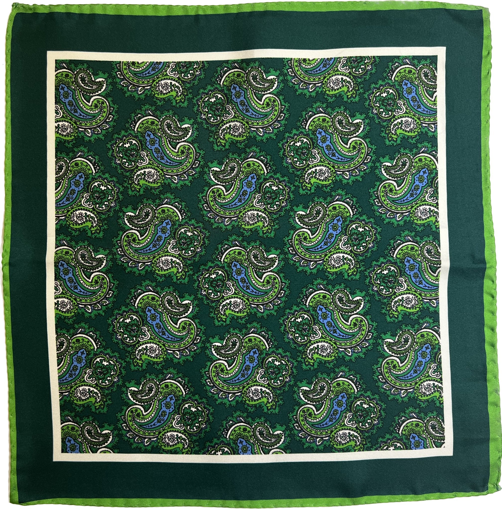 Pocket square seta paisley verde Monsieur - MONSIEUR