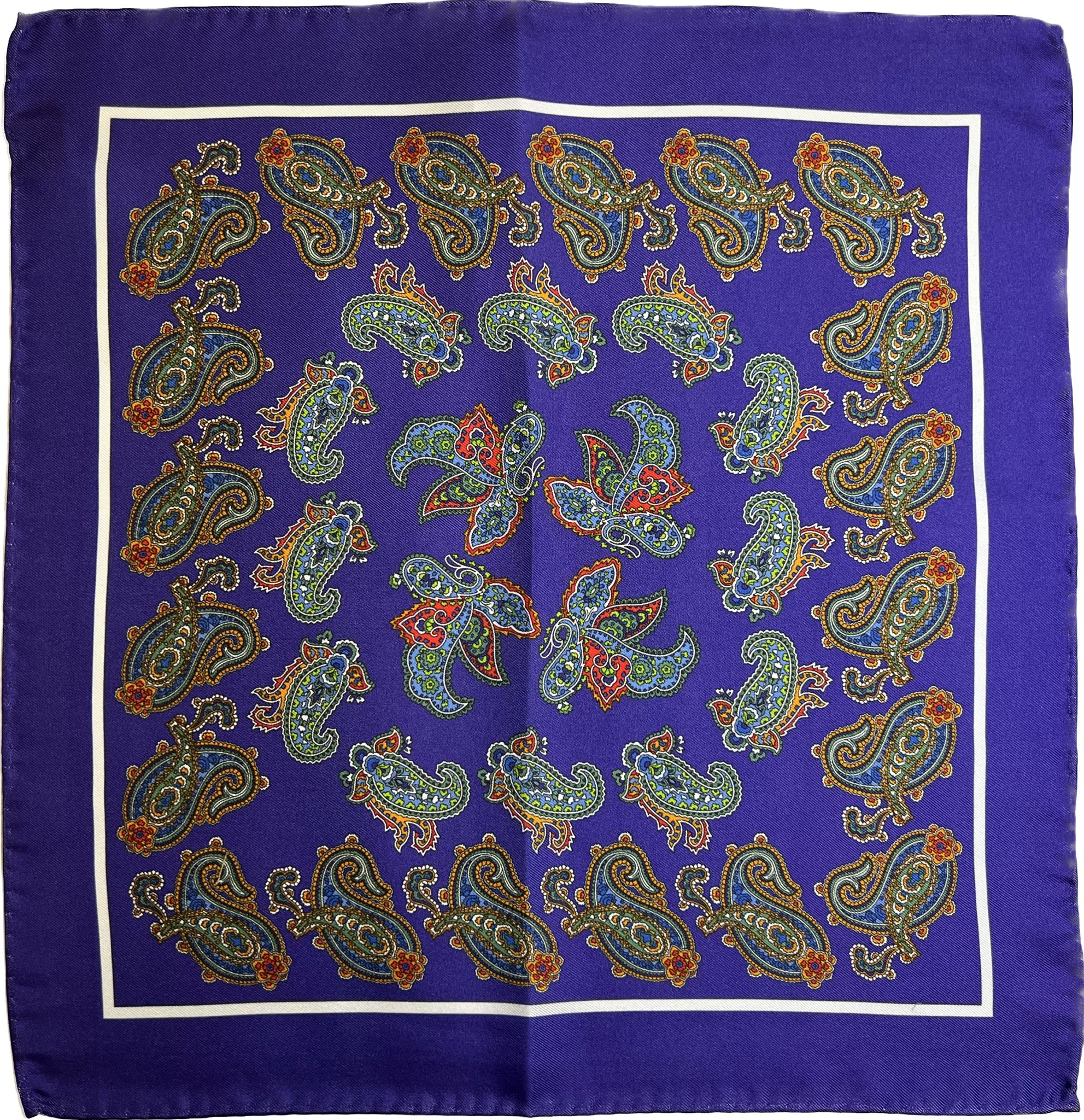 Pocket square seta paisley viola Monsieur - MONSIEUR