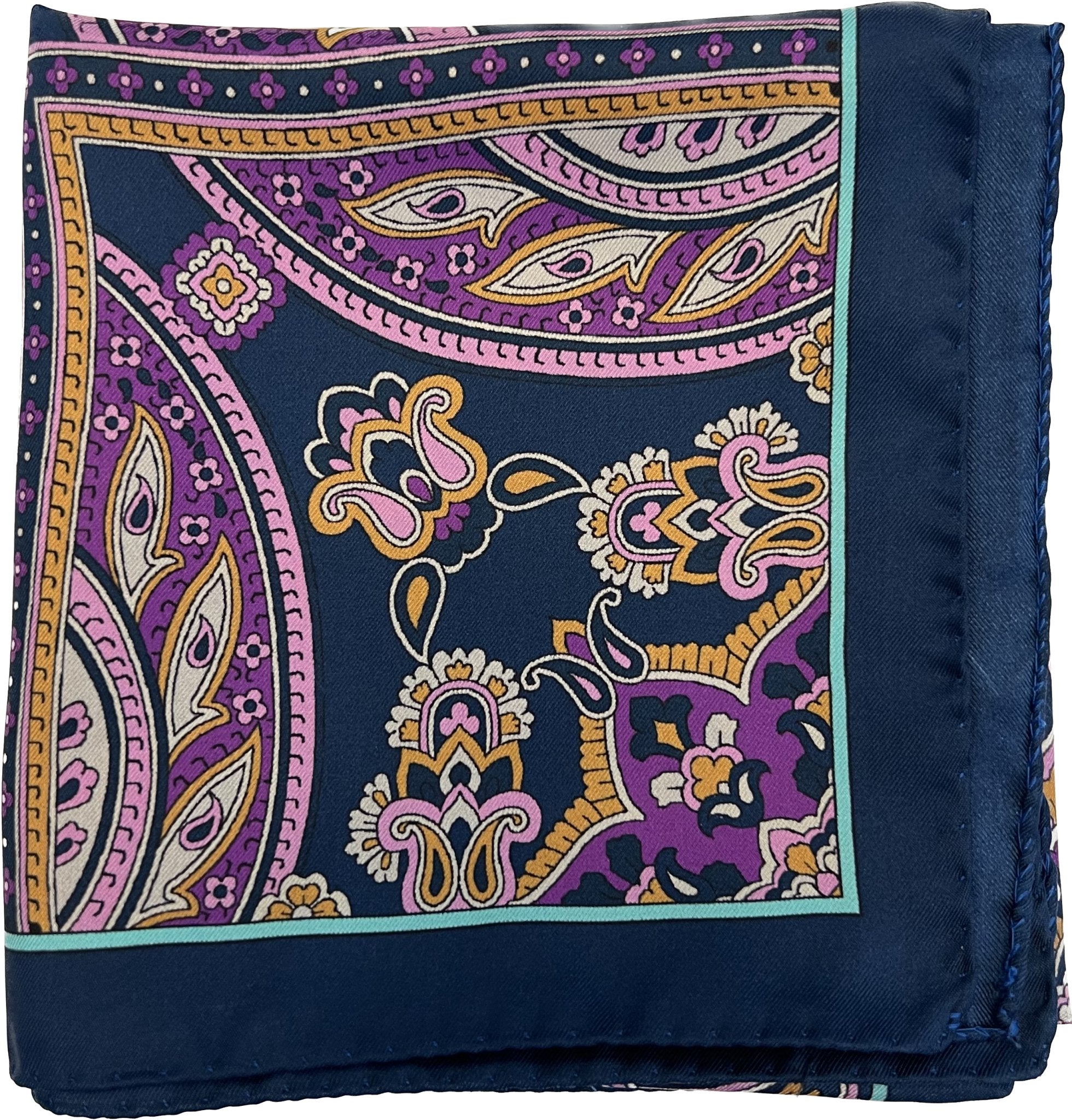 Sciarpa bandana seta navy fantasia paisley Monsieur - MONSIEUR