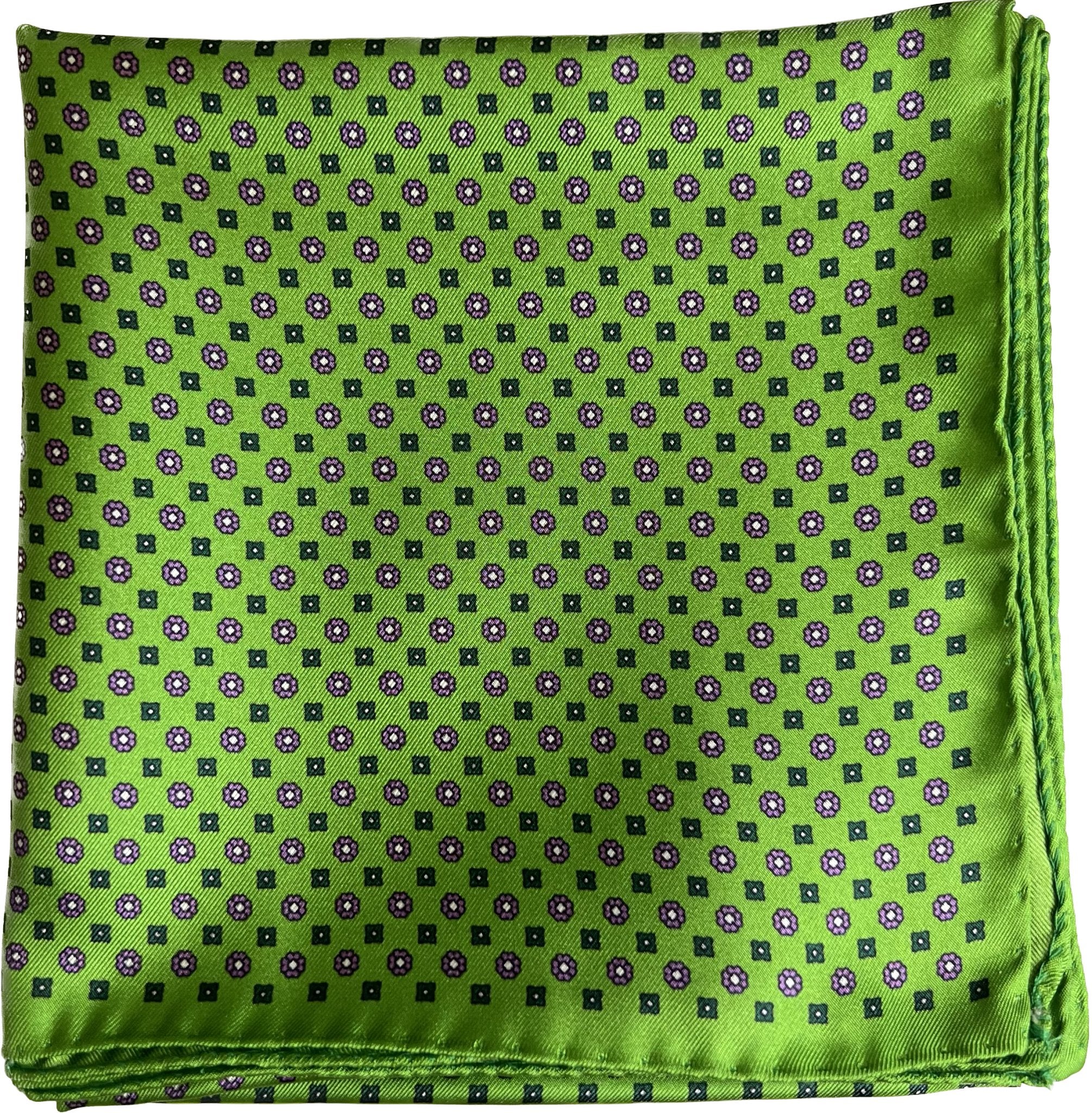 Sciarpa bandana seta verde fantasia cravatta Monsieur - MONSIEUR