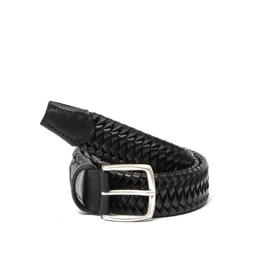 Cintura pelle elastico cerato nera Monsieur