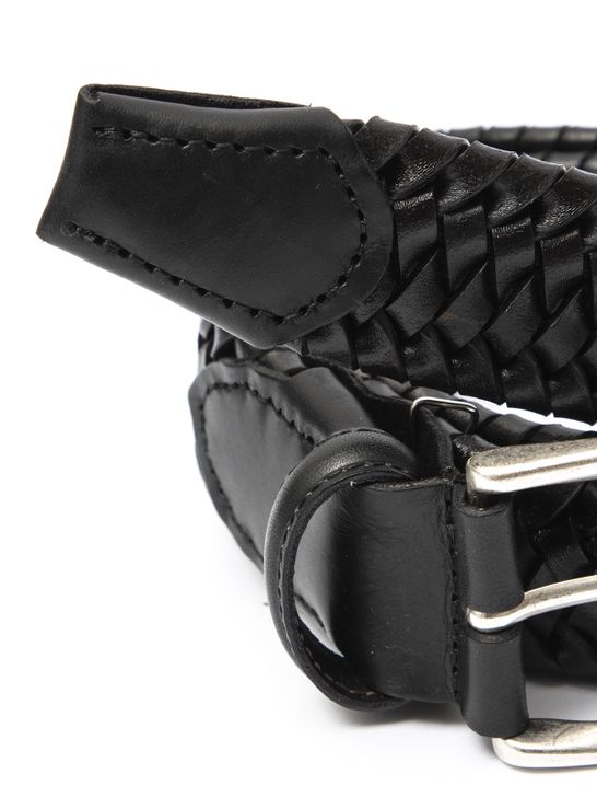 Cintura pelle elastico cerato nera Monsieur