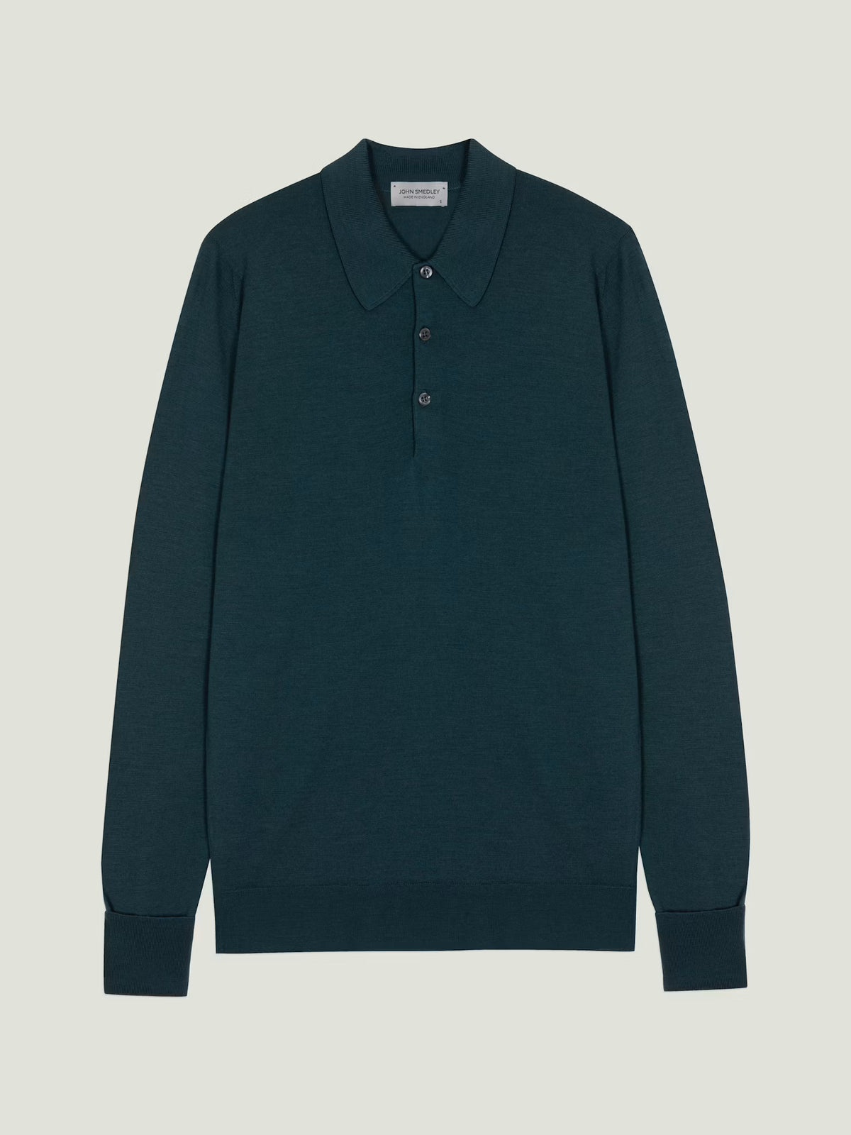 Polo dorset manica lunga extra fine merino wool Richardson green John Smedley