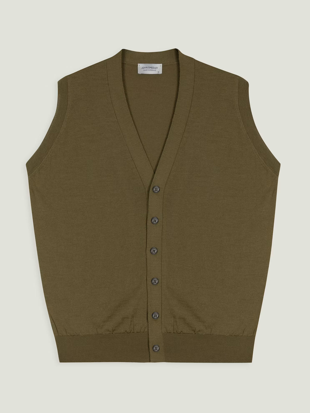 Gilet Bolton extra fine merino wool rewilding green John Smedley