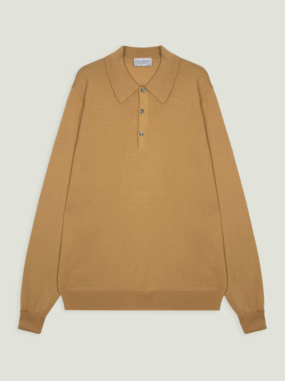 Polo dorset manica lunga extra fine merino wool Yellow lustre John Smedley