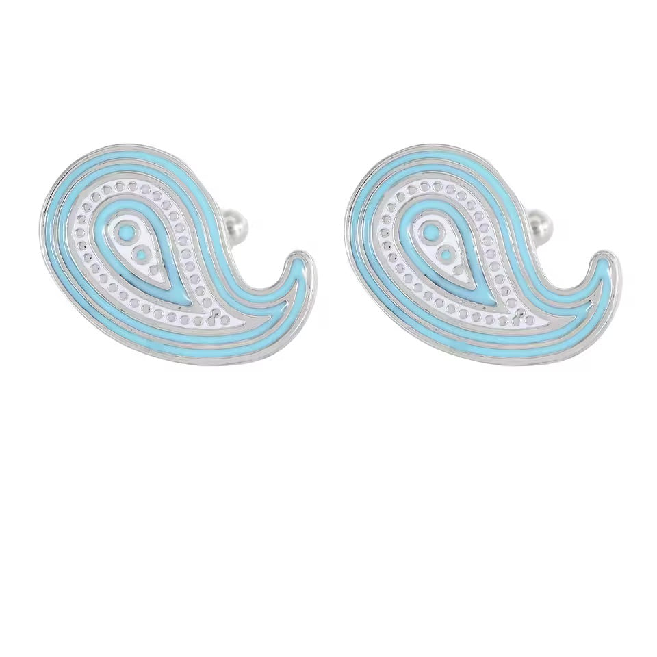 Gemelli paisley celeste Monsieur