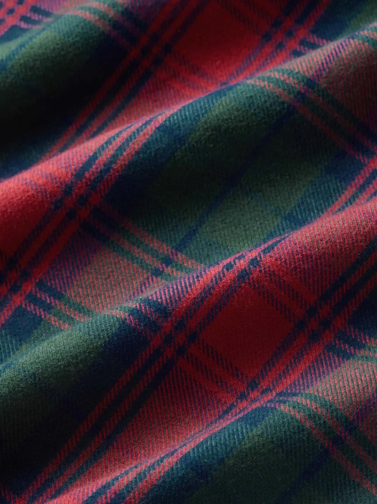 Pigiama lungo cotone brushed check verde rosso blu Derek Rose