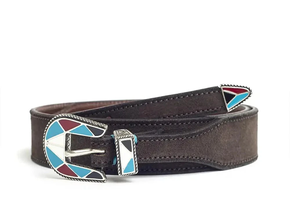 Cintura western camoscio testa moro Monsieur