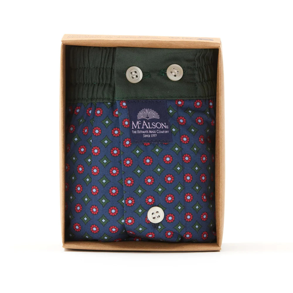 Boxer fantasia cravatta navy verde McAlson